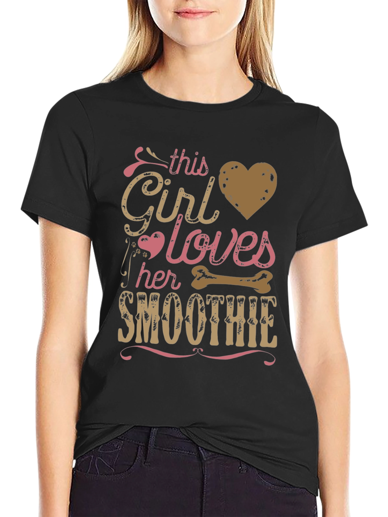 Black Girl Loves Smoothie T-Shirt - Funny Graphic Tee view 2