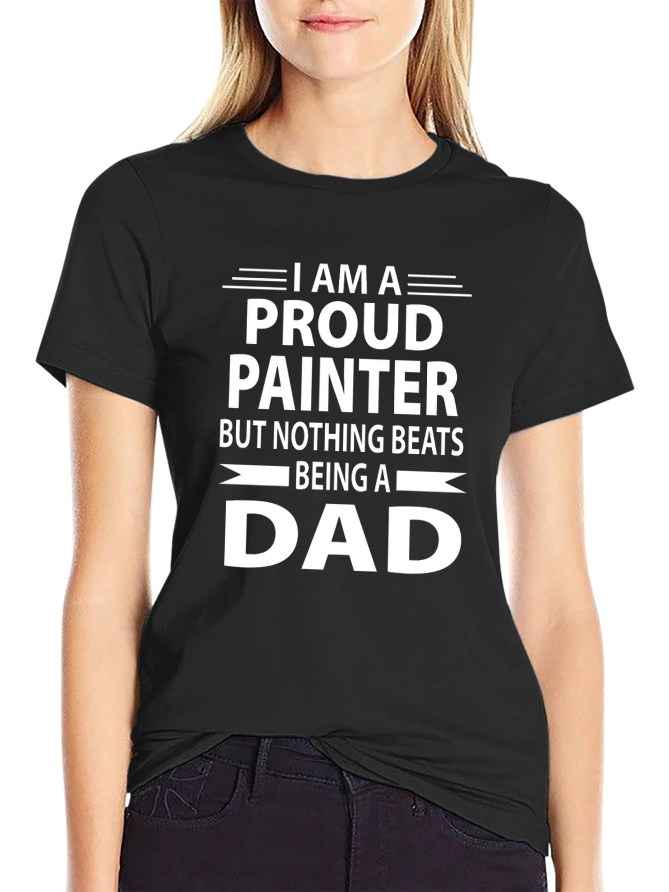Black Proud Painter Dad Graphic Tee - Father's Day Gift view 2