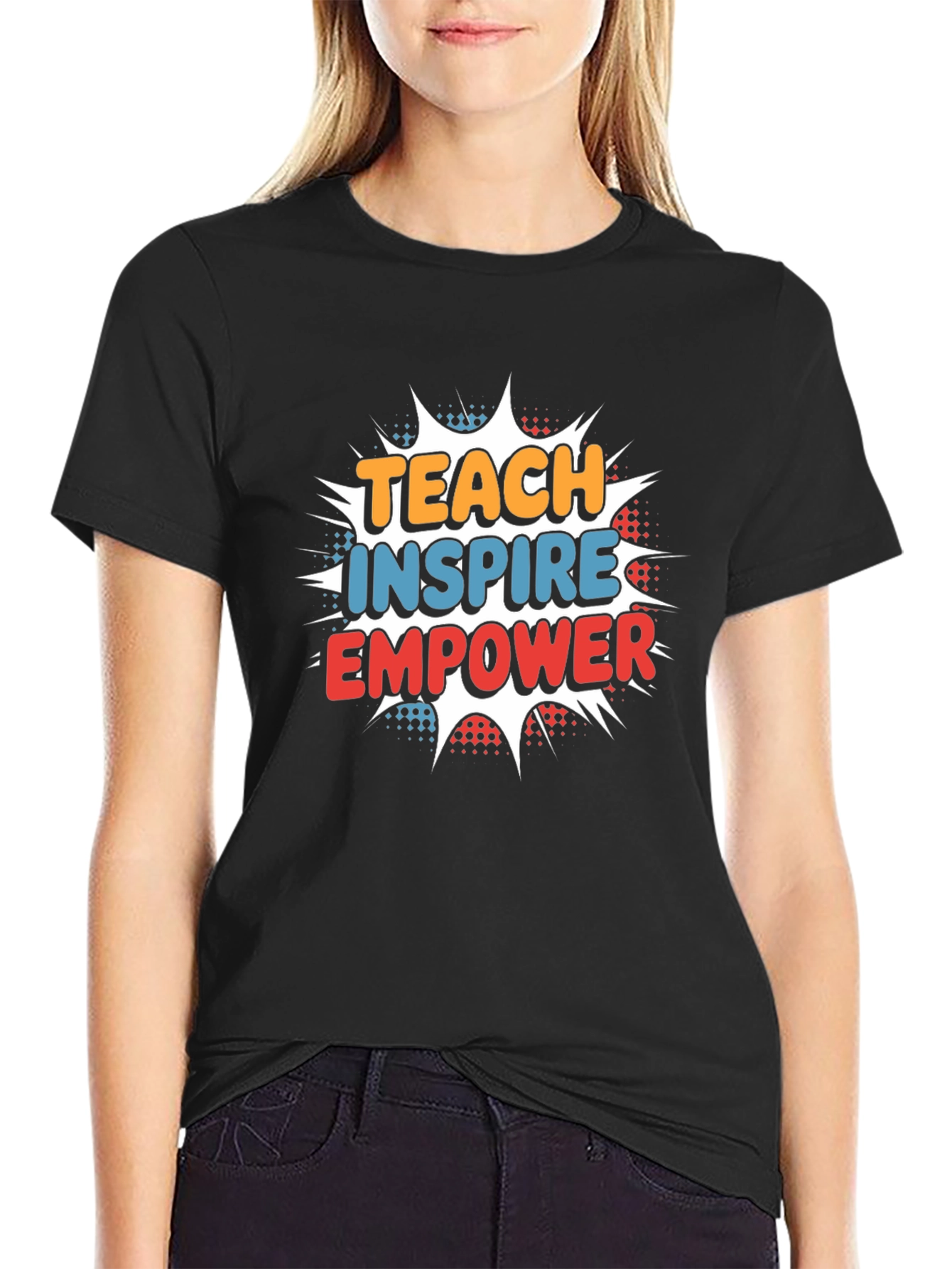 Black Teach Inspire Empower Graphic T-Shirt view 2