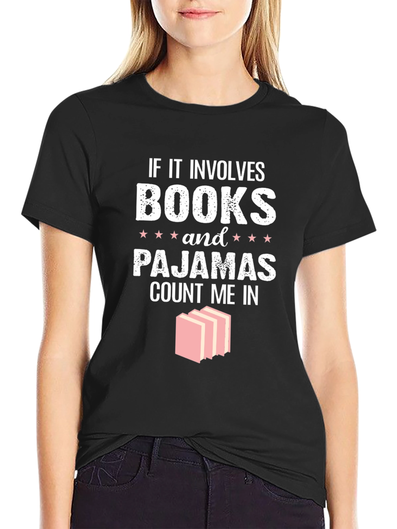 Black Books and Pajamas T-Shirt view 2