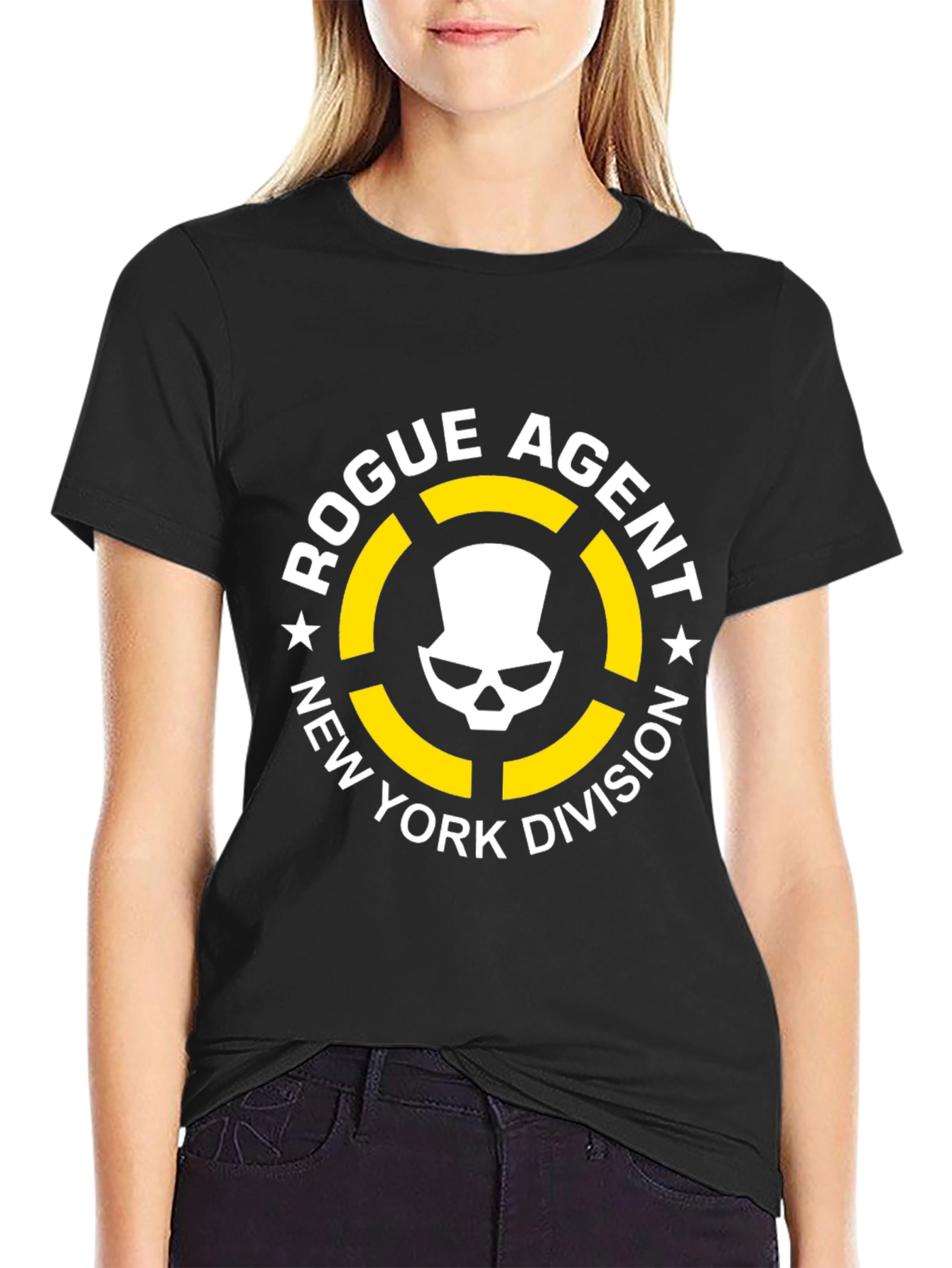Black Rogue Agent NY Division Graphic T-Shirt view 2
