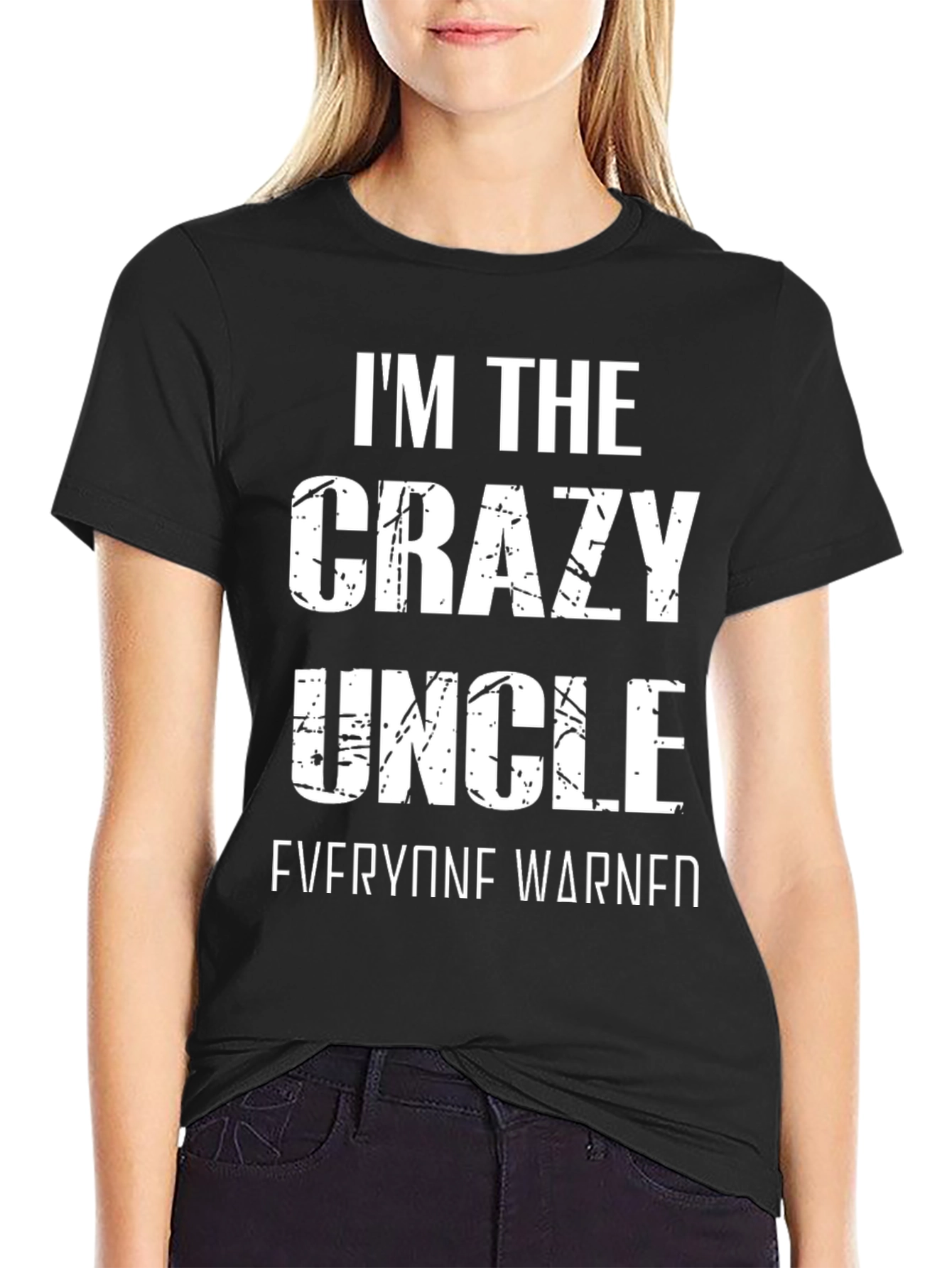 Black Crazy Uncle Graphic Tee - Funny Novelty Shirt view 2