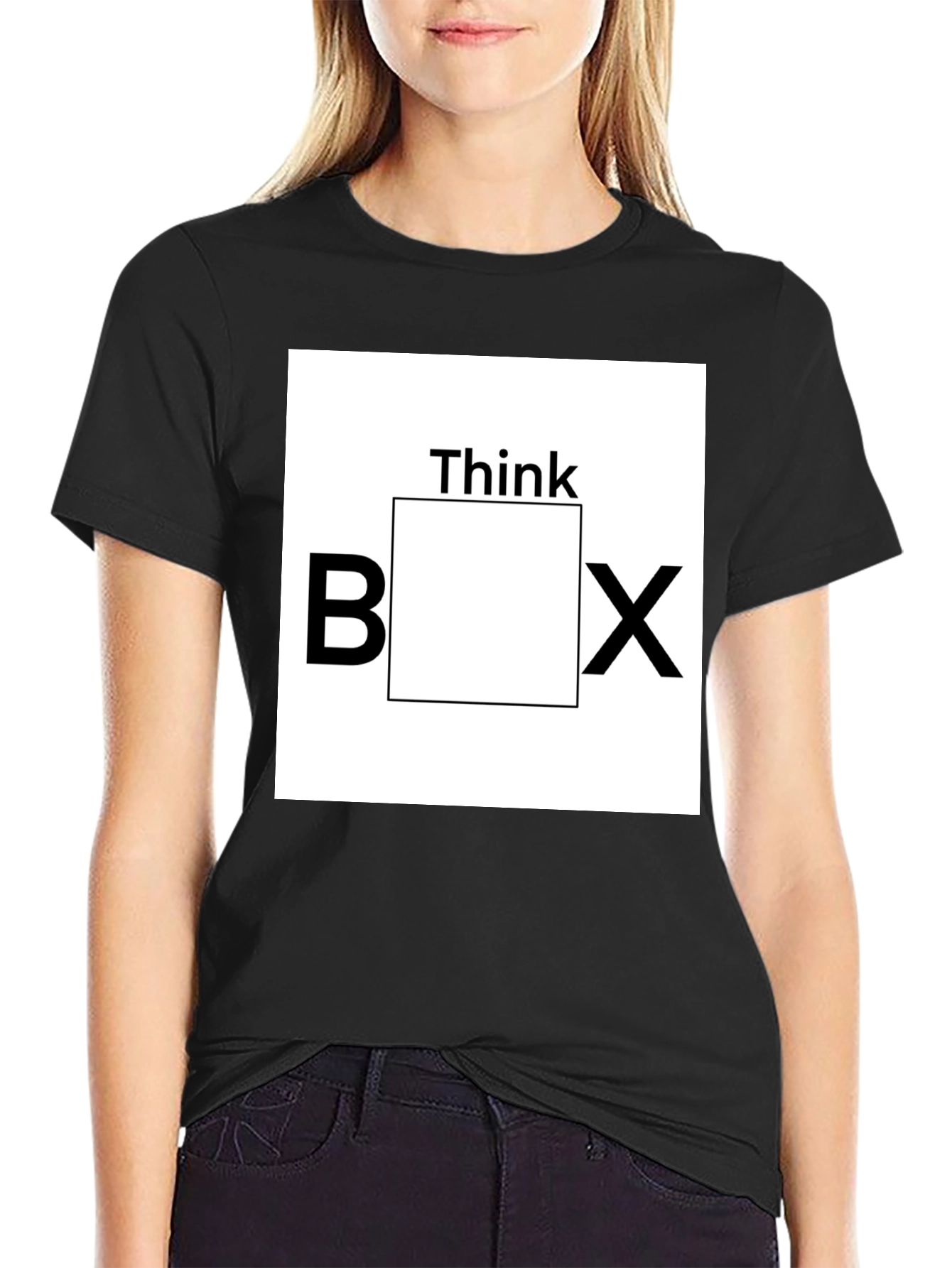 Black Think Outside the Box Graphic Tee - Black view 2