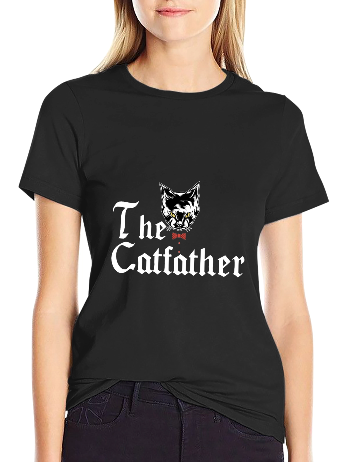 Black The Catfather T-Shirt -  Men's Black Tee view 2