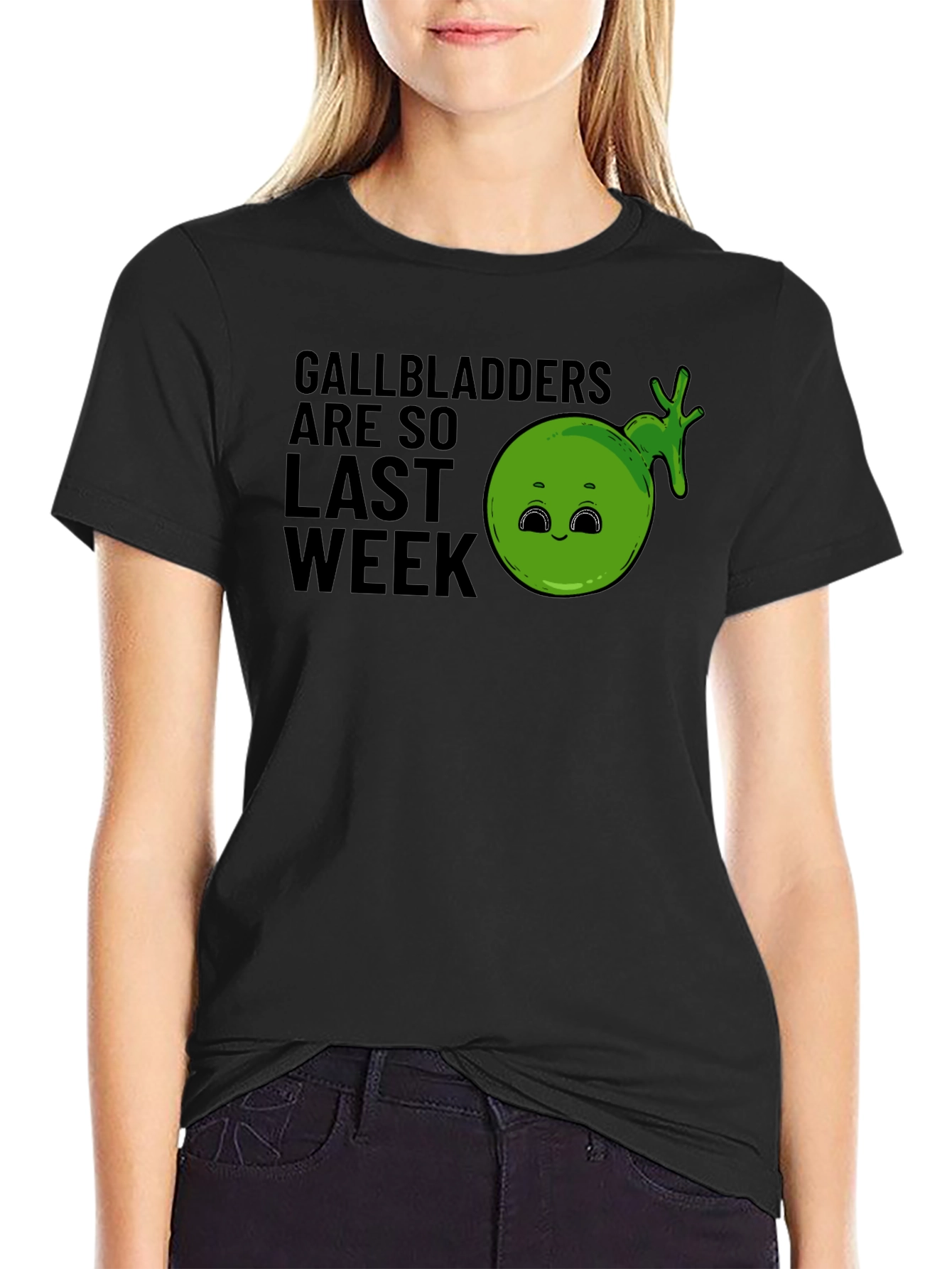 Black Gallbladders Are So Last Week Funny Graphic T-Shirt view 2