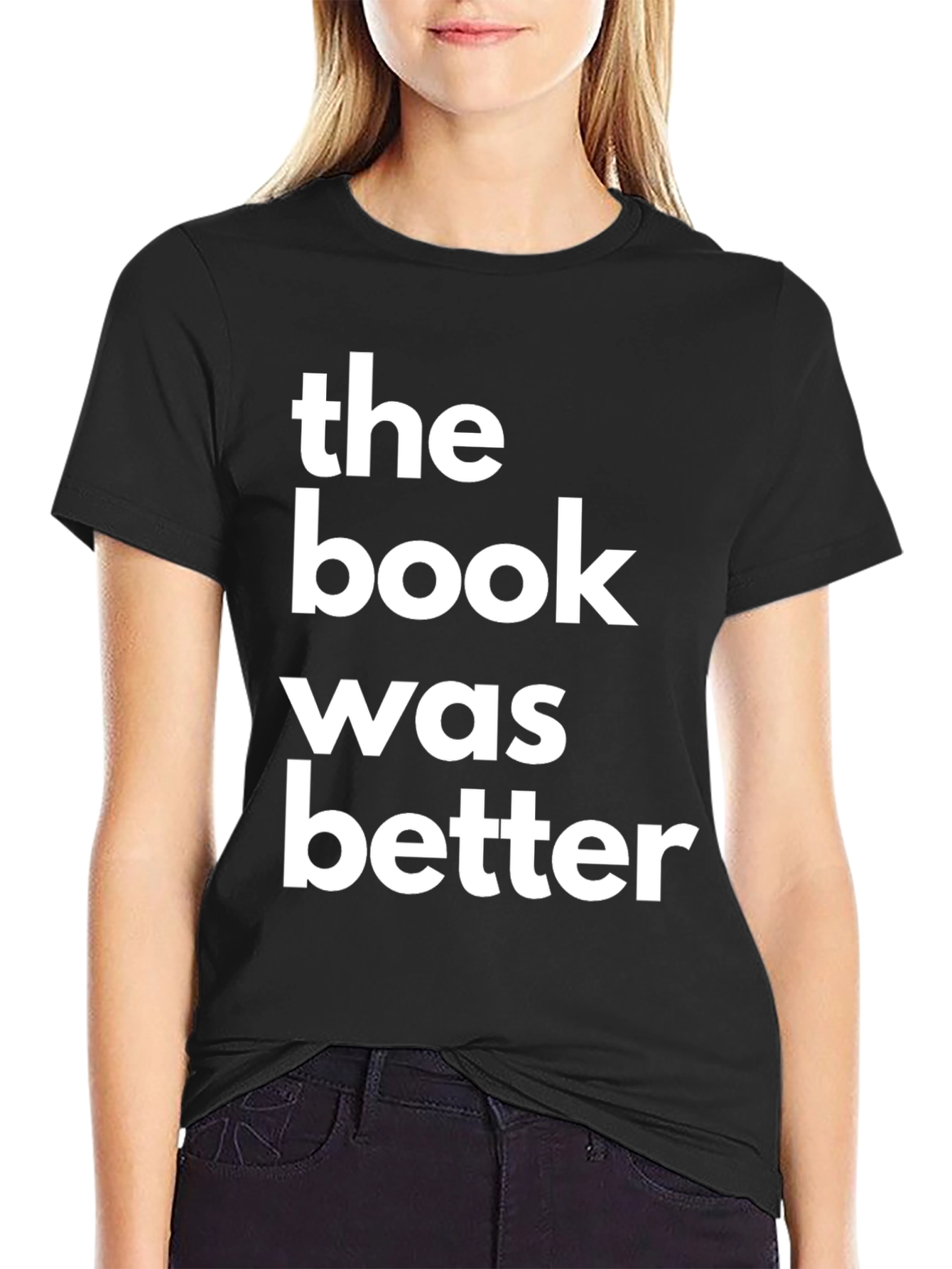 Black The Book Was Better Graphic Tee view 2