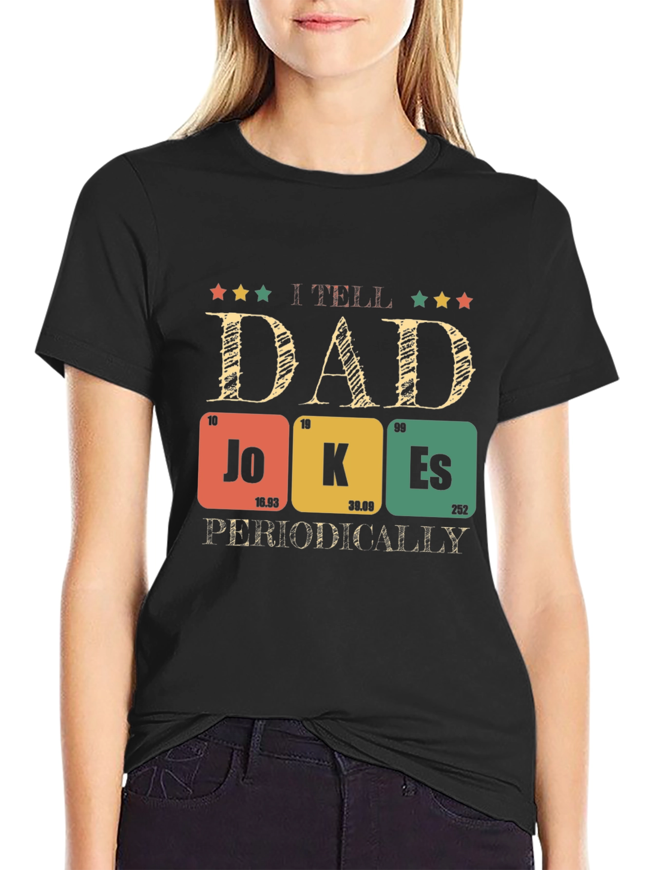 Black Dad Jokes T-Shirt - Periodic Table Pun Humor view 2