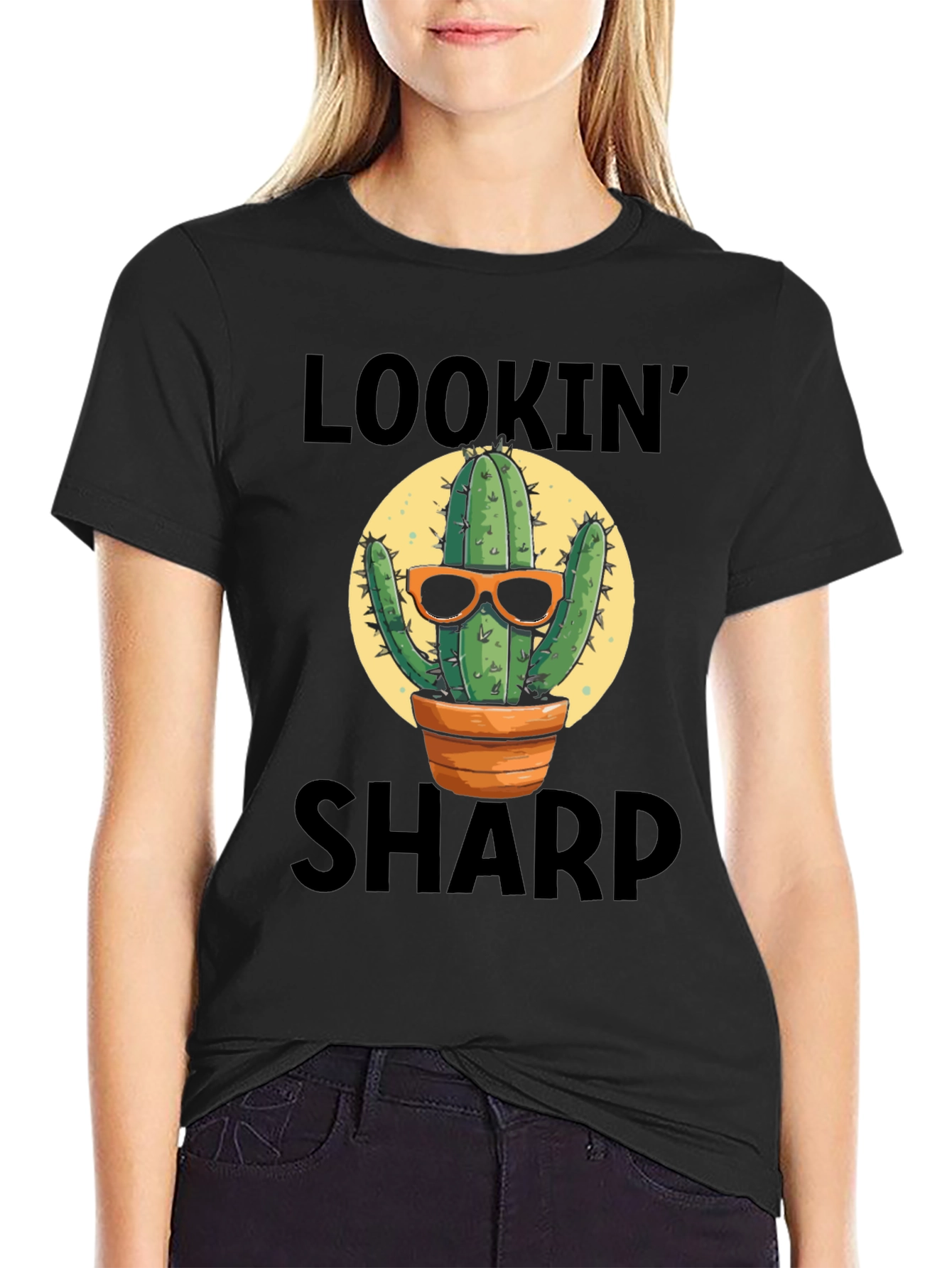 Black Lookin' Sharp Cactus T-Shirt - Unisex view 2