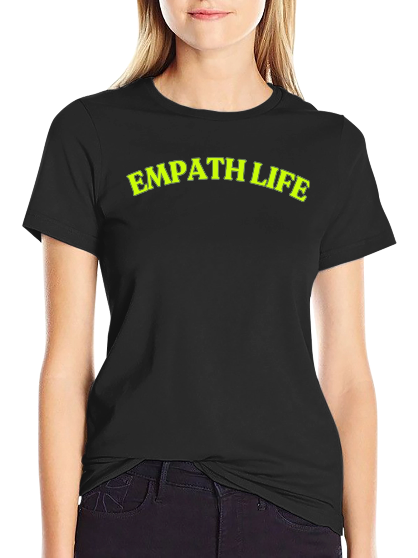 Black Empath Life Black T-Shirt - Bold Statement Tee view 2