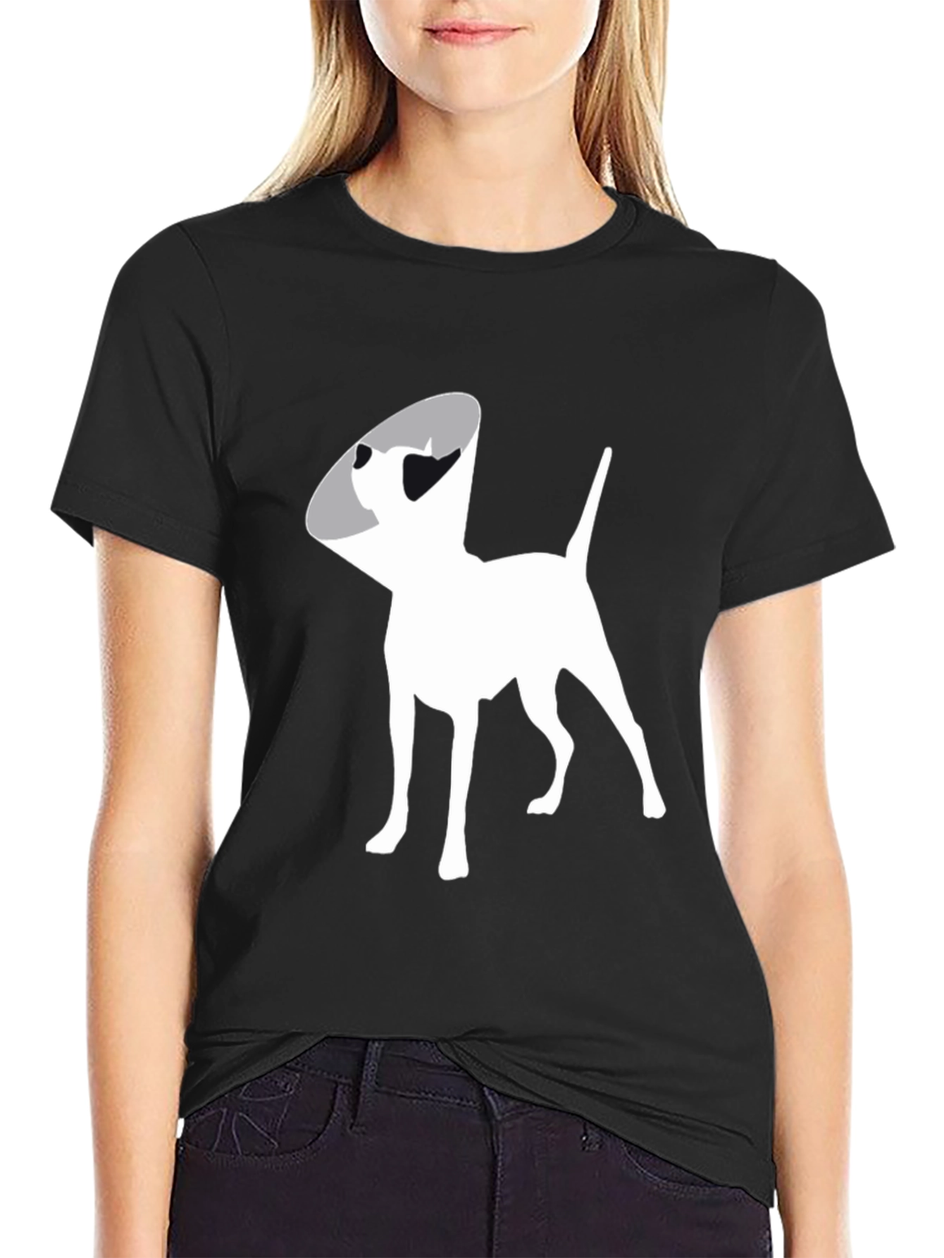 Black Dog Cone Graphic Tee - Black Cotton Comfort view 2