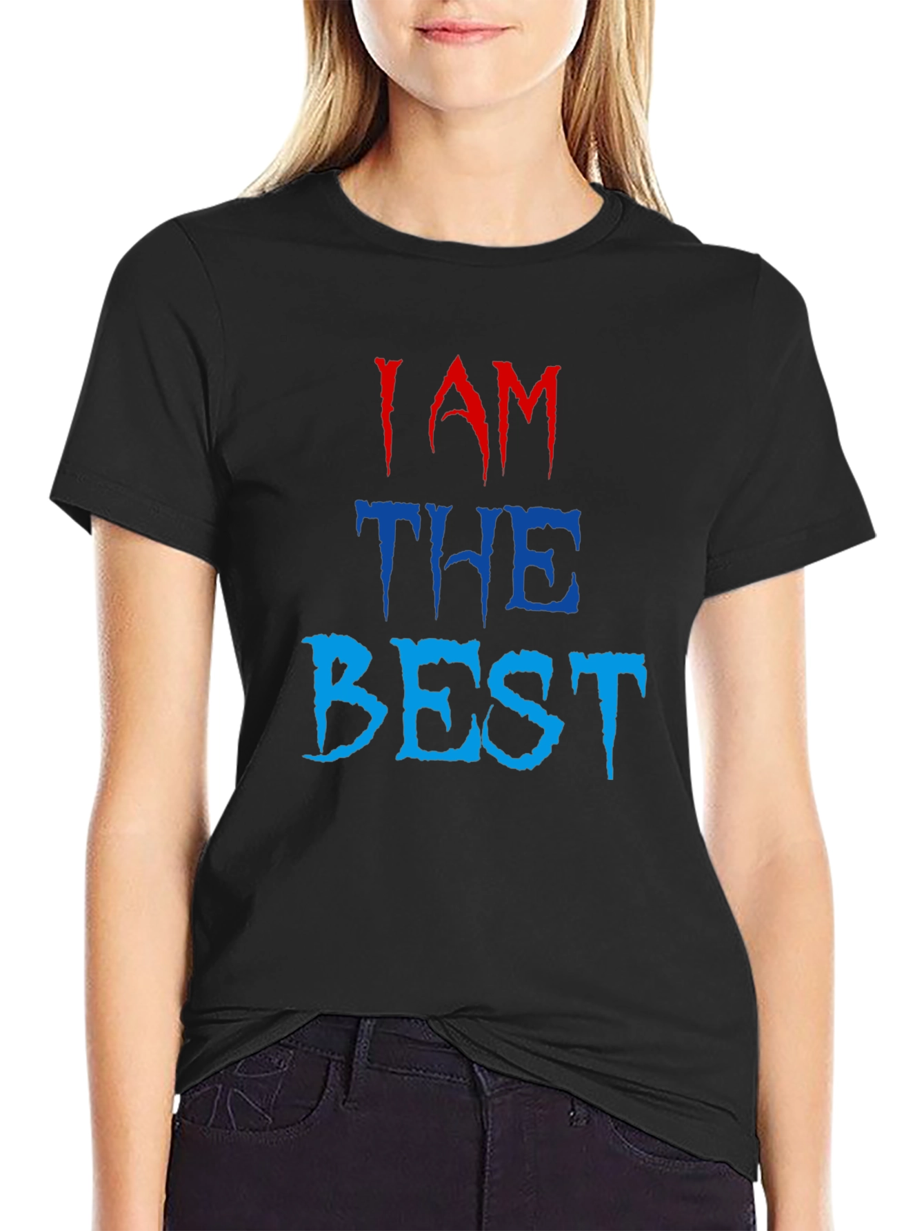 Black I AM THE BEST Graphic Tee view 2