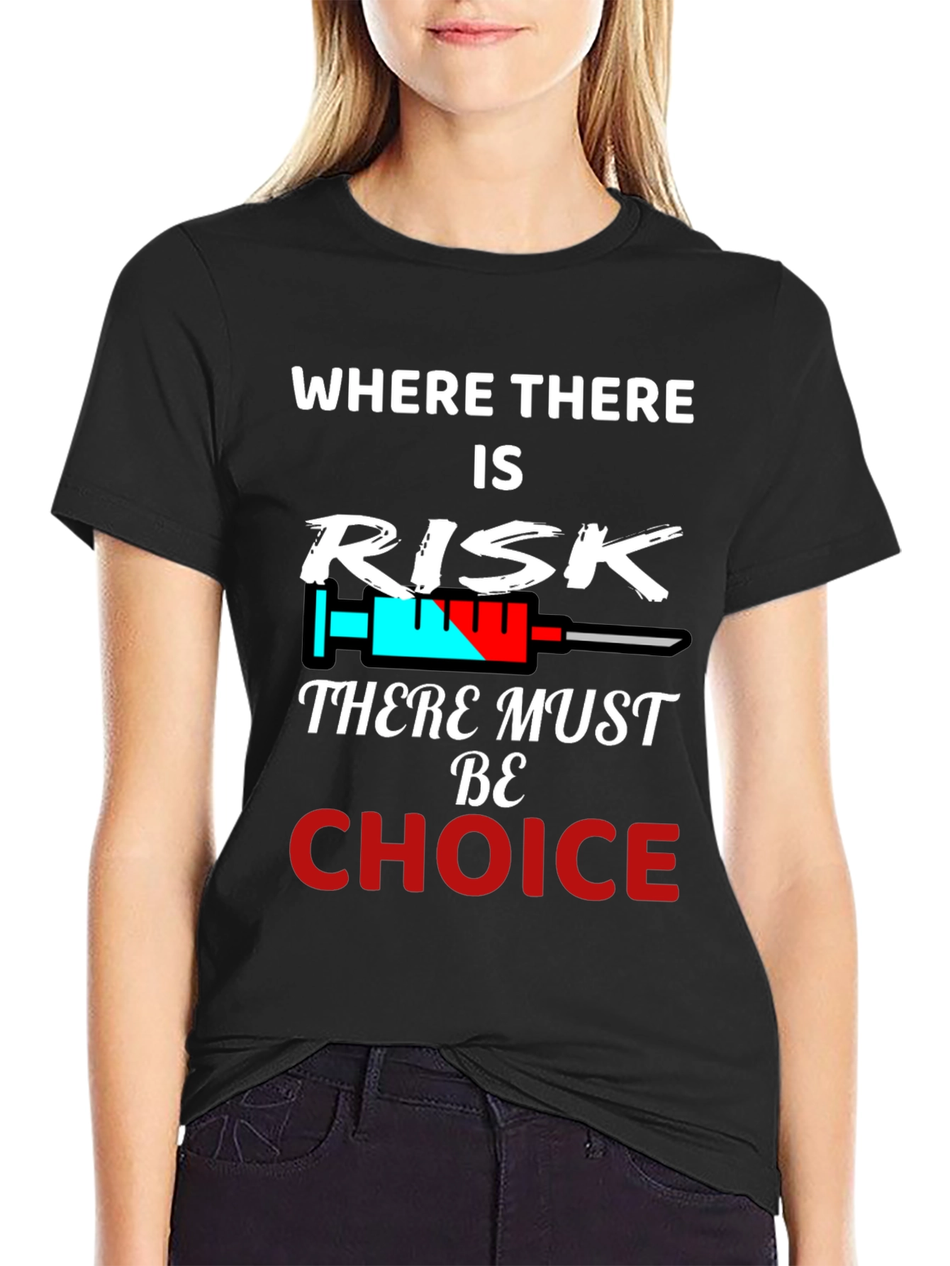 Black Risk & Choice Tee - Pro Freedom Graphic T-Shirt view 2
