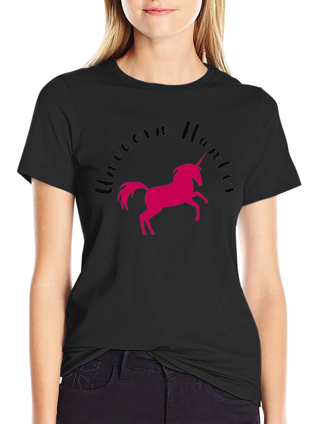 Black Unicorn Hunt Black Graphic Tee view 2