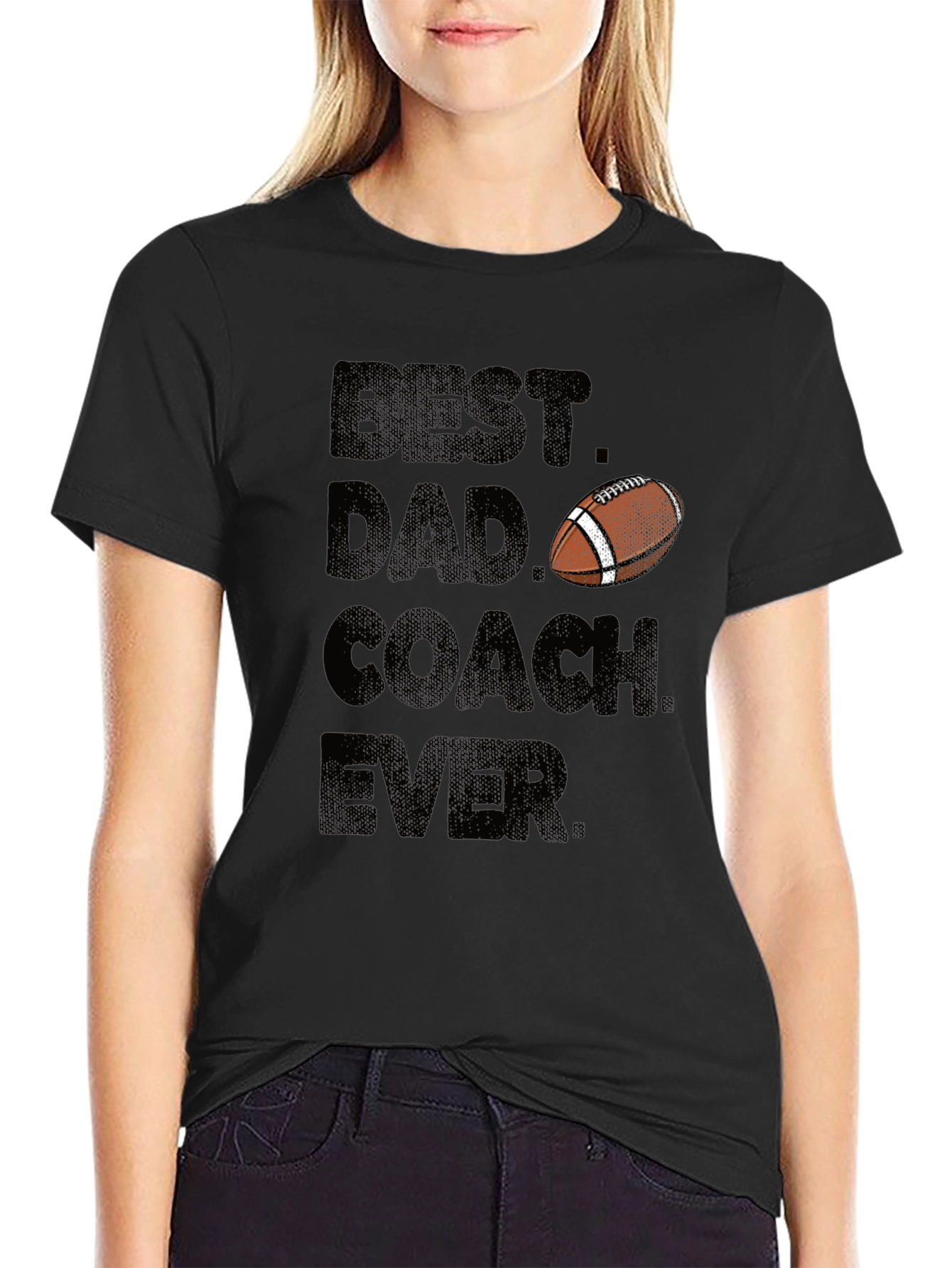 Black Best Dad Coach Ever T-Shirt view 2