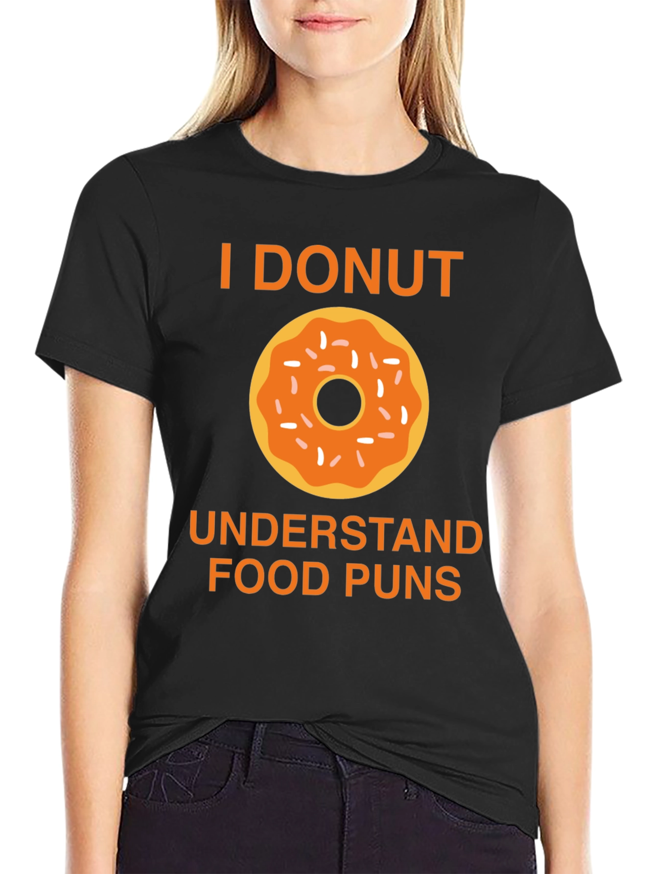 Black Funny "I Donut Understand" Graphic T-Shirt view 2