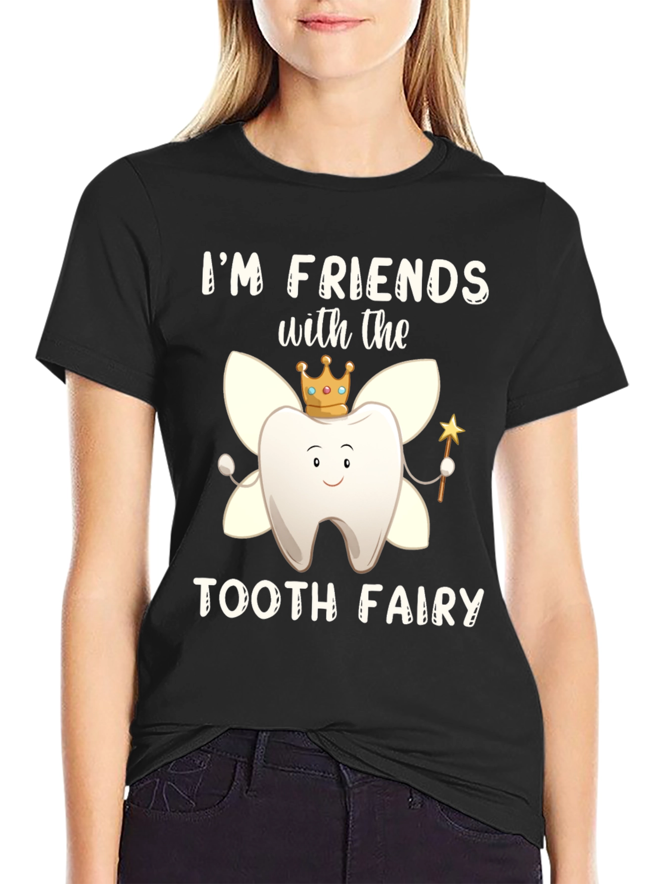 Black Tooth Fairy Friend Graphic Tee view 2