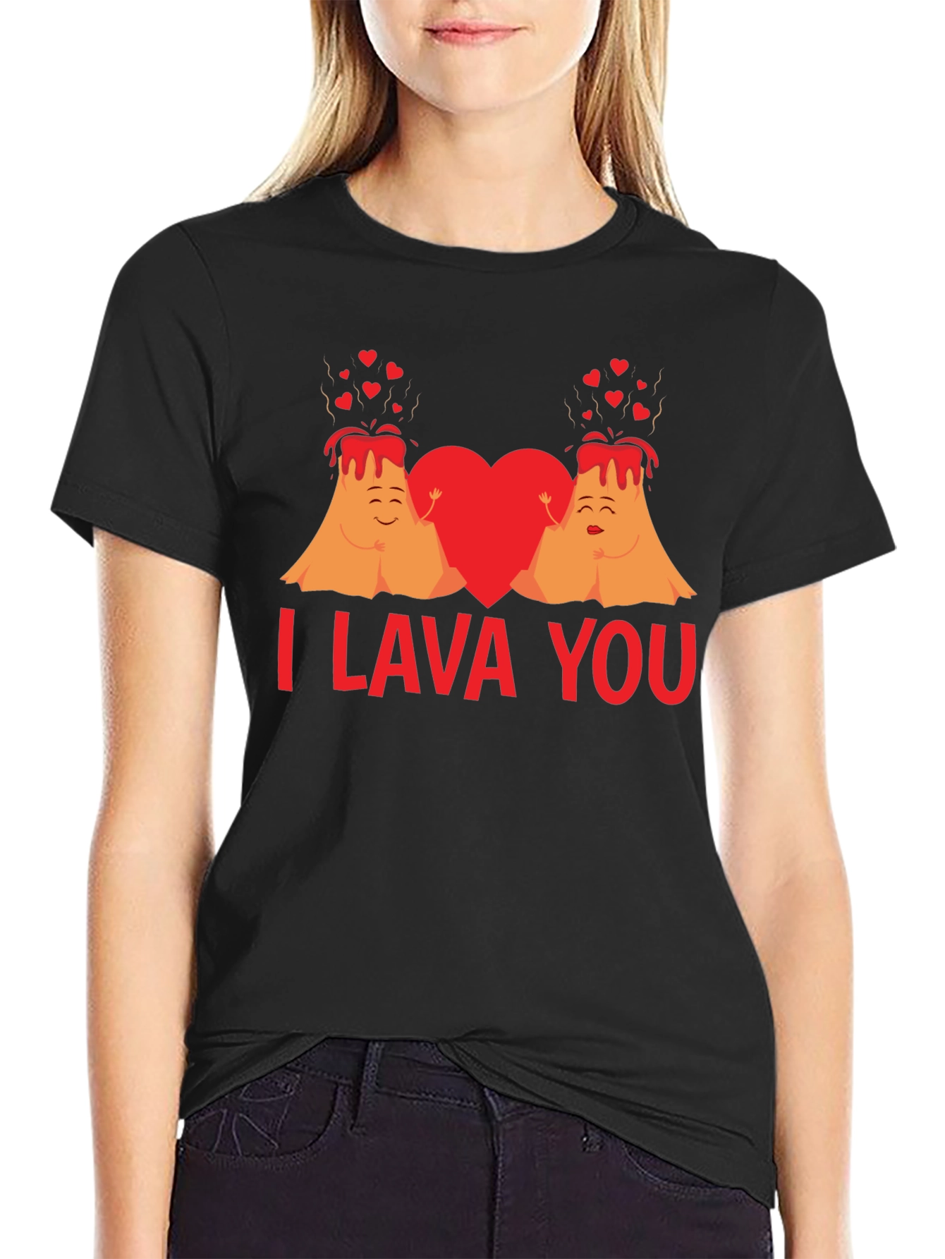 Black I Lava You Valentine's Day T-Shirt view 2