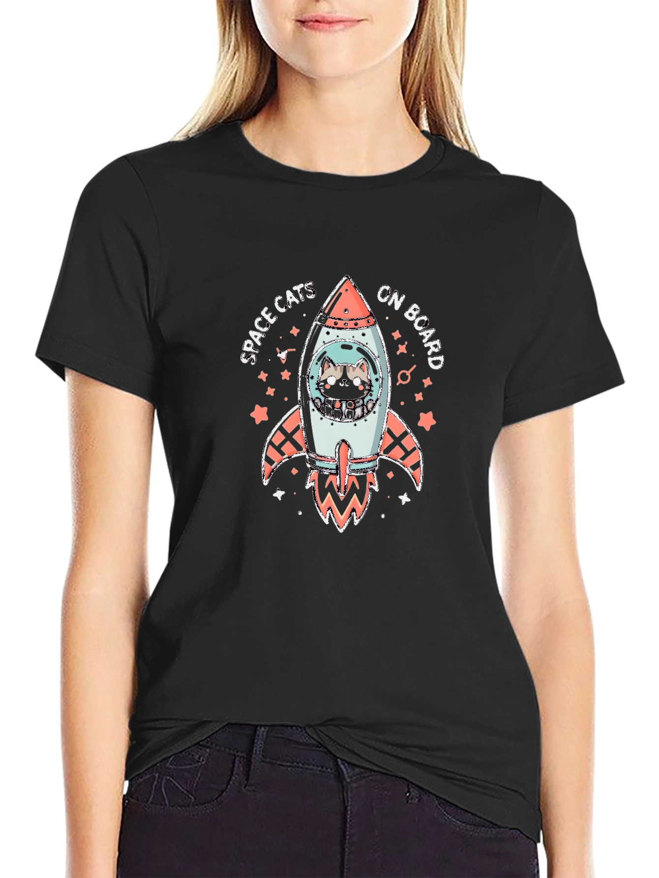 Space Cats Rocket Graphic Tee - 2