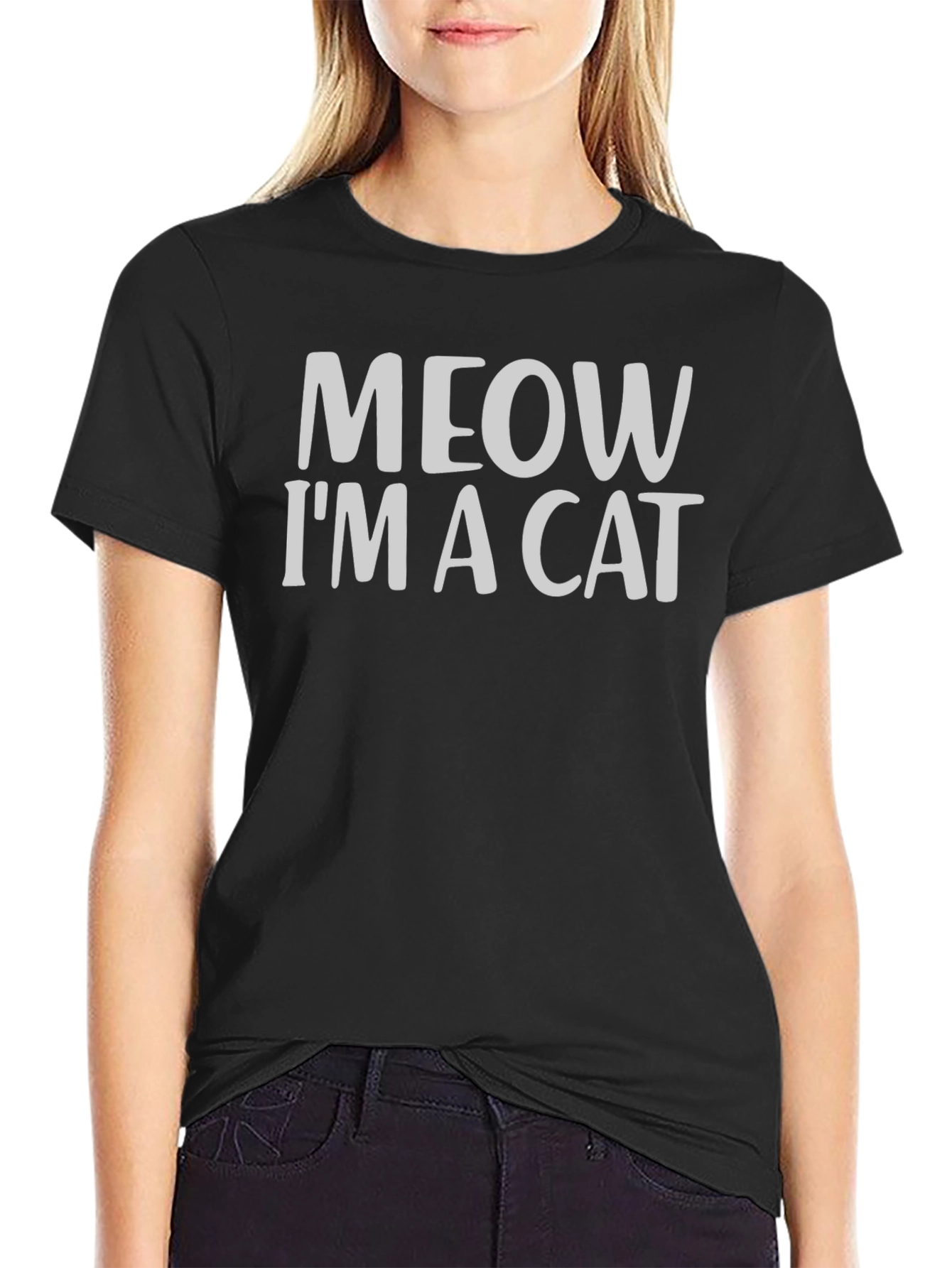 Black Meow I'm a Cat T-Shirt - Funny Novelty Tee view 2