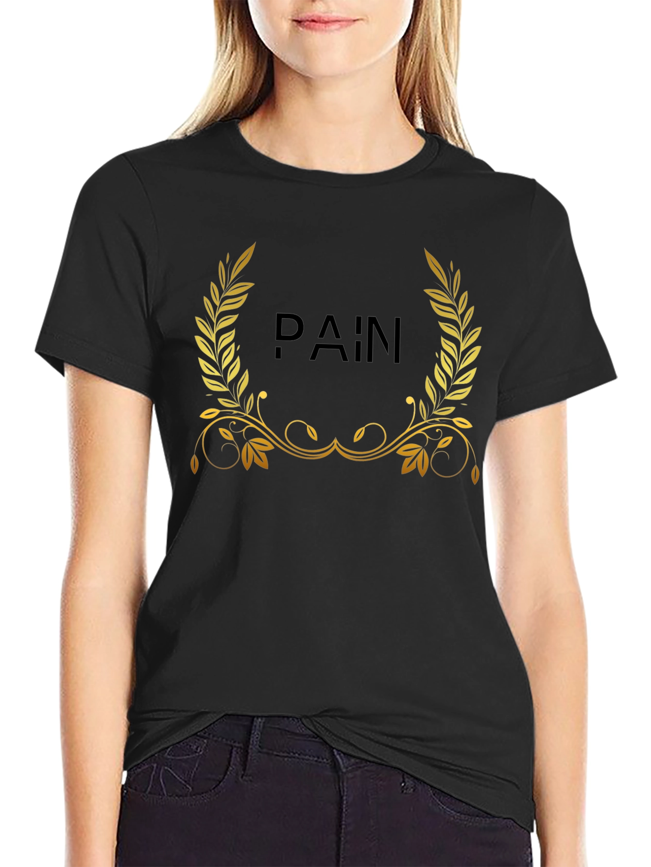 Black Pain Wreath Graphic T-Shirt - Black view 2