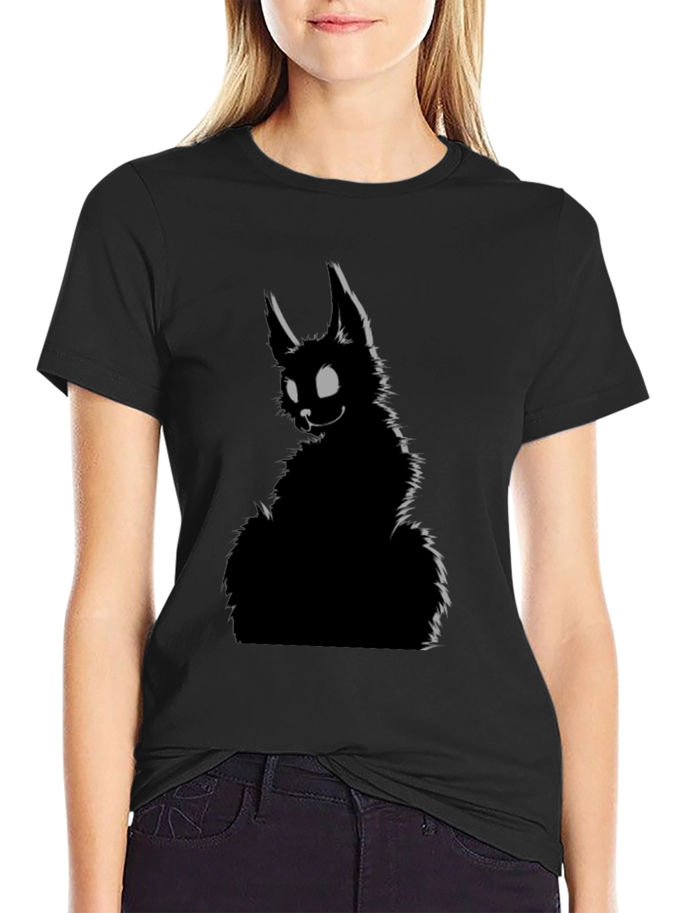 Black Black Cat Graphic T-Shirt - Men's Casual Tee view 2
