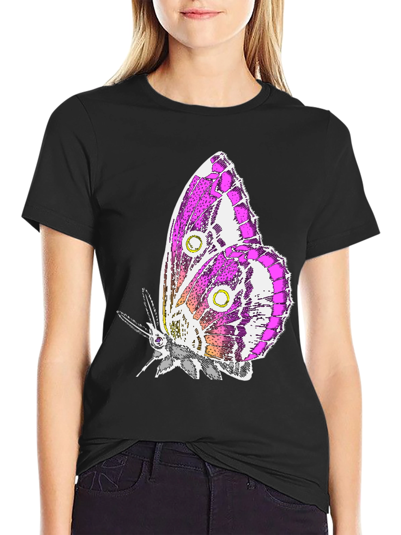 Black Butterfly Graphic T-Shirt - Stylish Unisex Tee view 2