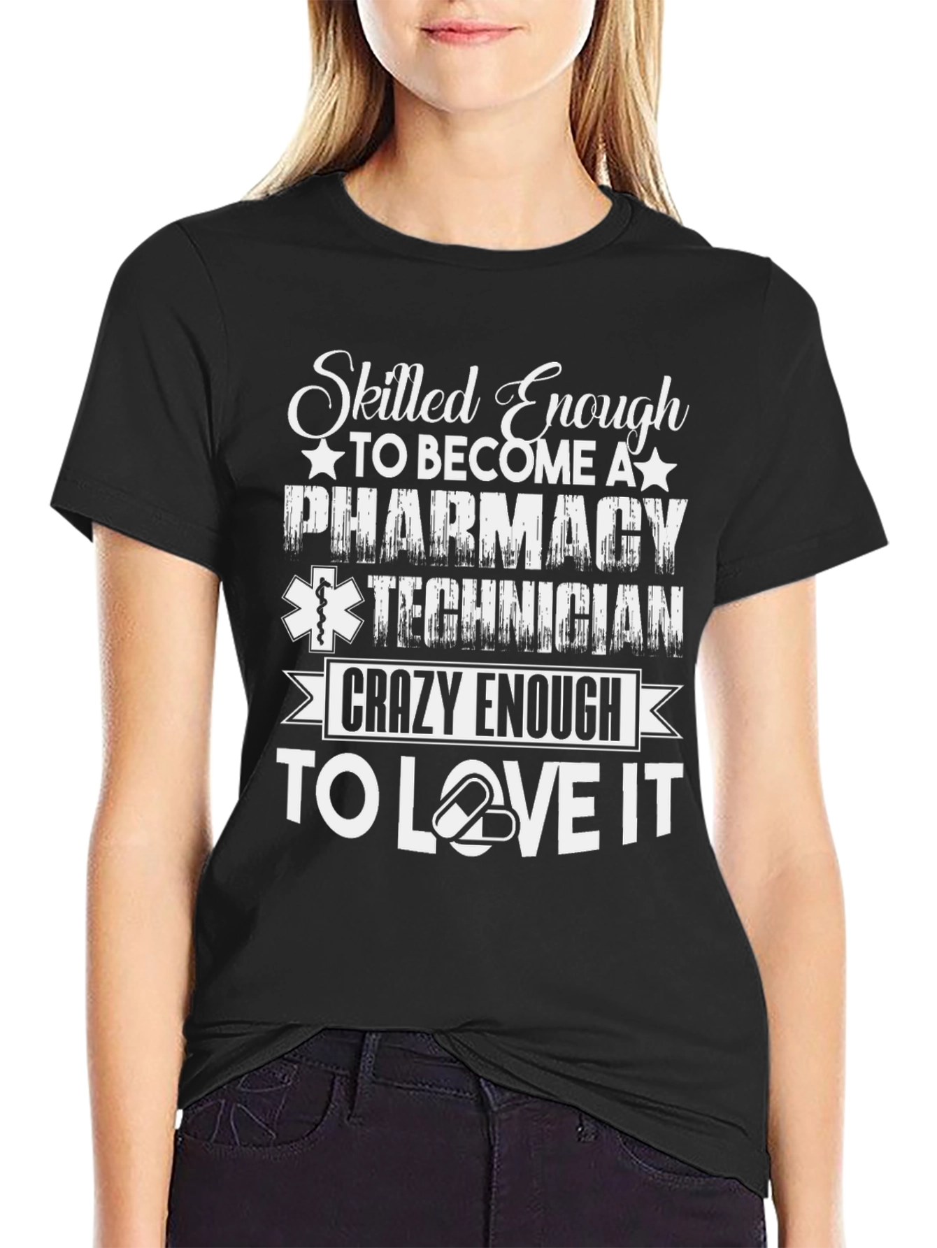 Black Pharmacy Technician Love T-Shirt view 2