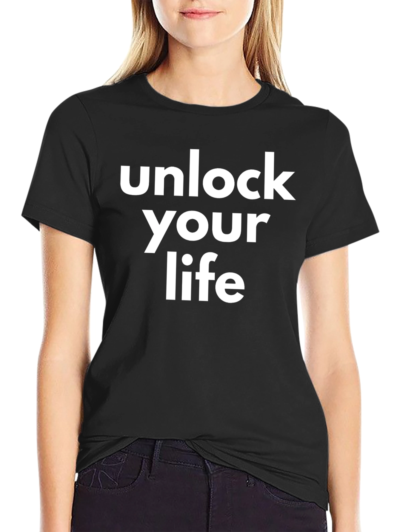 Black Unlock Your Life Black Graphic Tee view 2