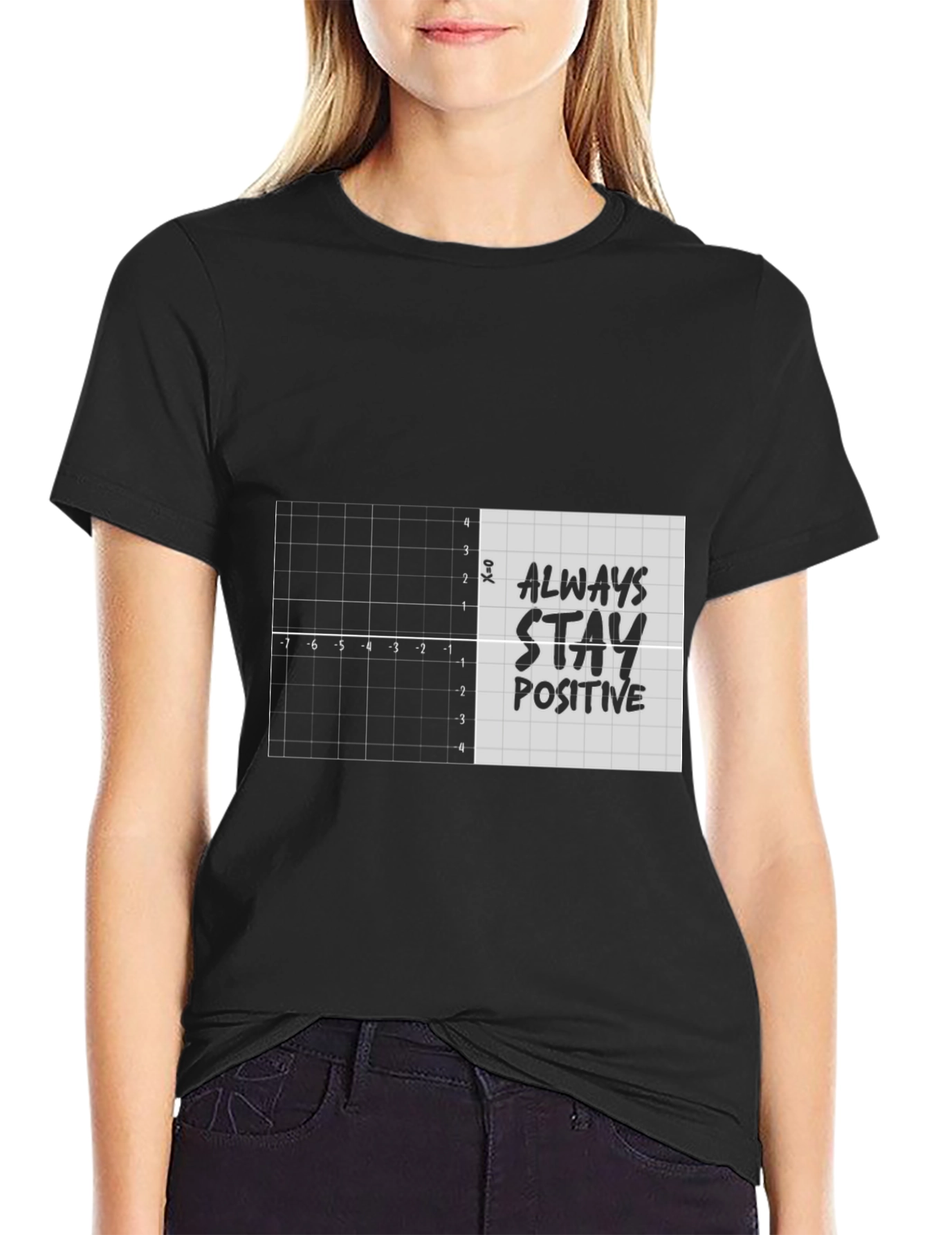 Black Stay Positive Graph T-Shirt view 2