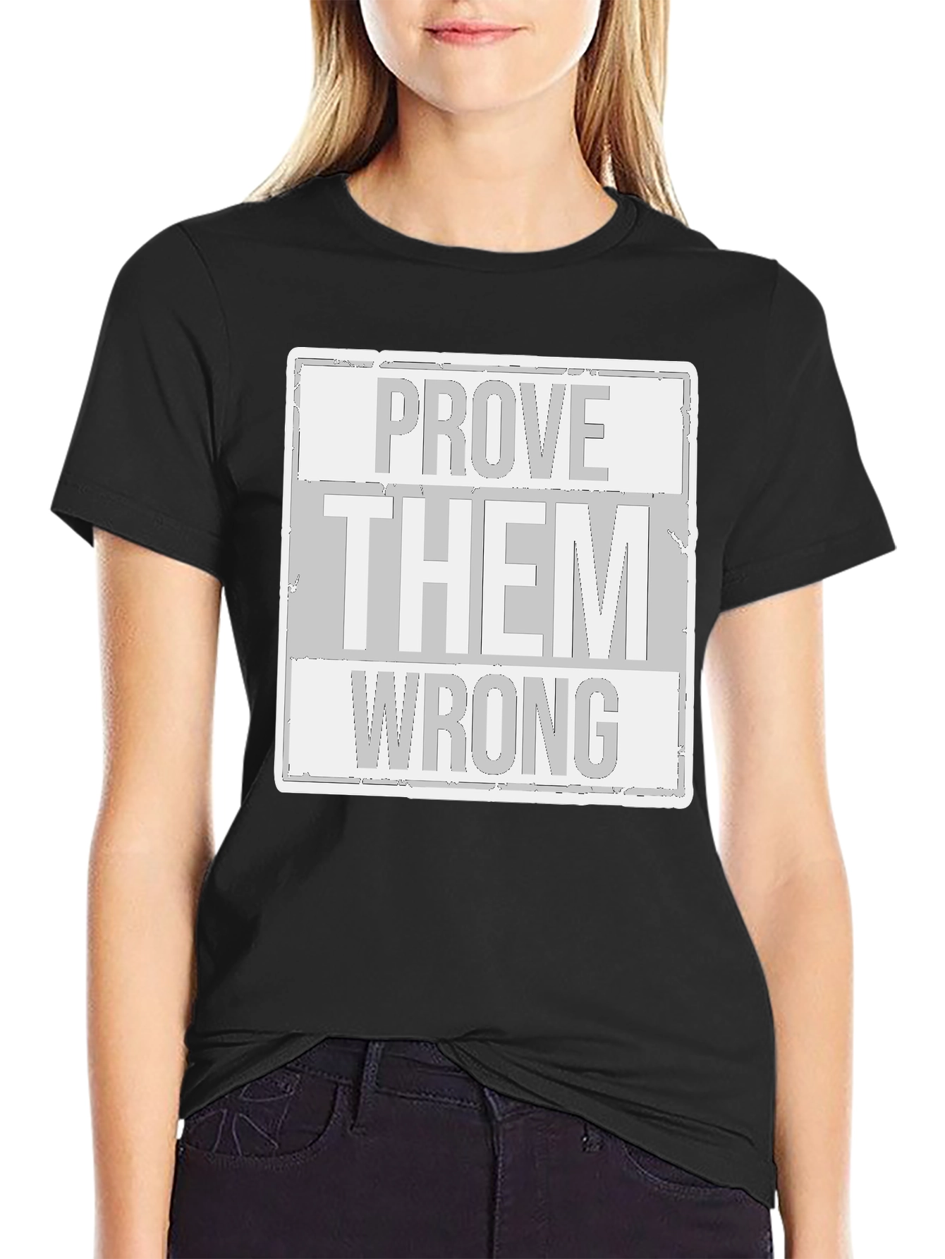 Black Prove Them Wrong Graphic Tee - Black Cotton Casual Shirt view 2