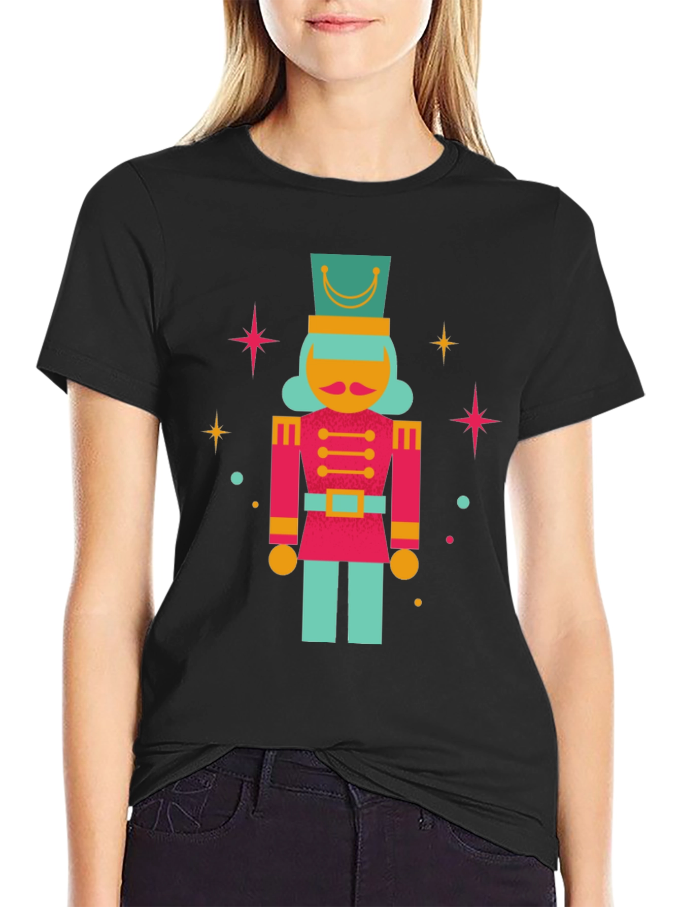 Black Retro Nutcracker T-Shirt - Holiday Style view 2