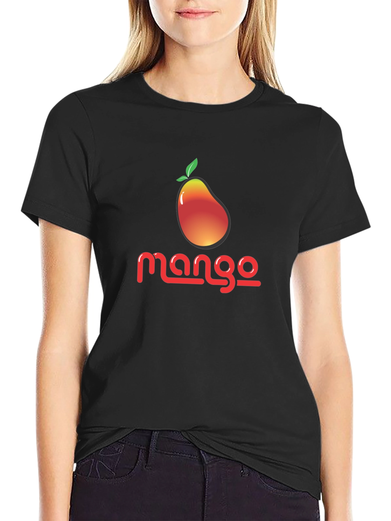 Black Mango Graphic Print Black T-Shirt view 2