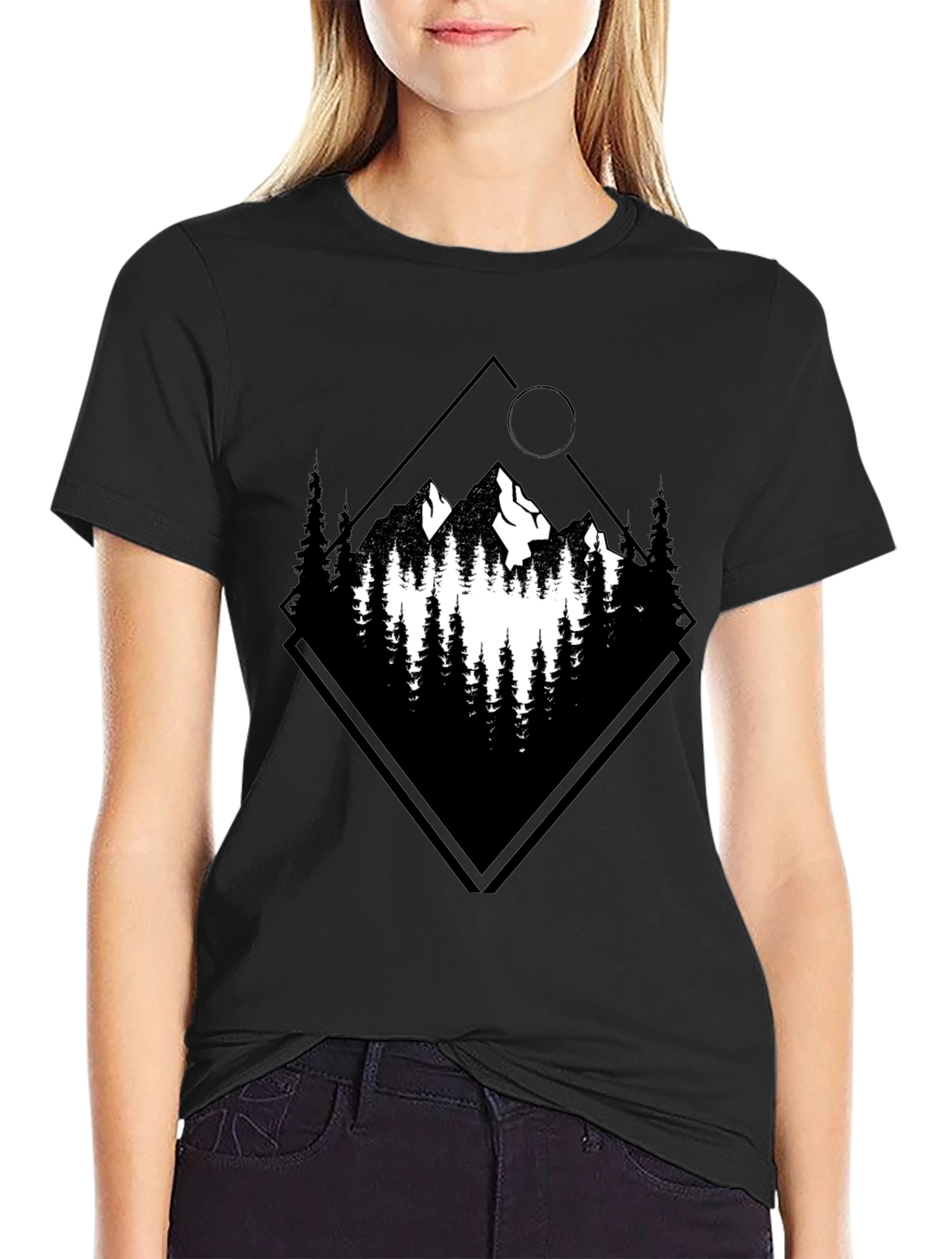 Black Mountain Graphic Tee - Nature Inspired Design view 2