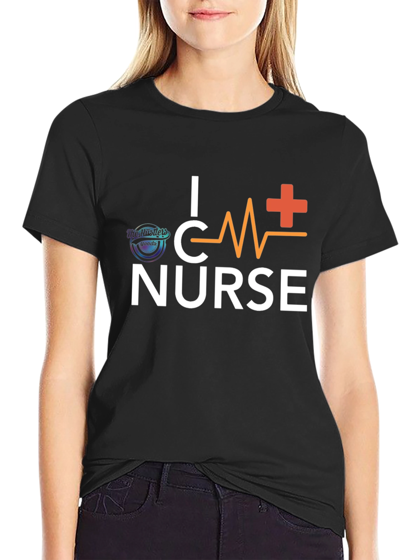 Black I Heart Nurse Black T-Shirt view 2