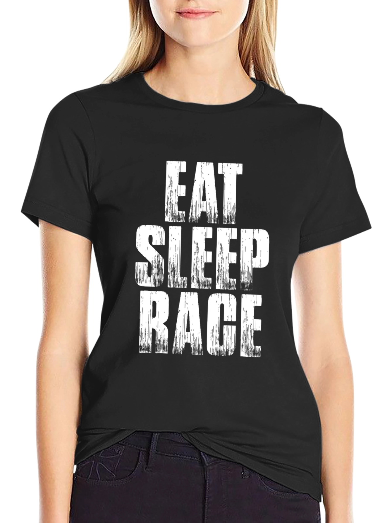 Black Eat Sleep Rage T-Shirt - Funny Gym Workout Tee view 2