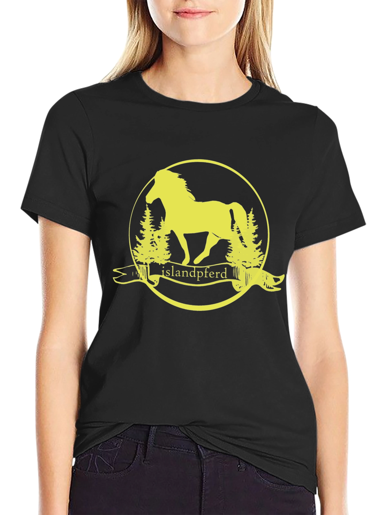 Islandpferd T-Shirt - Horse Graphic Tee - Black - 2