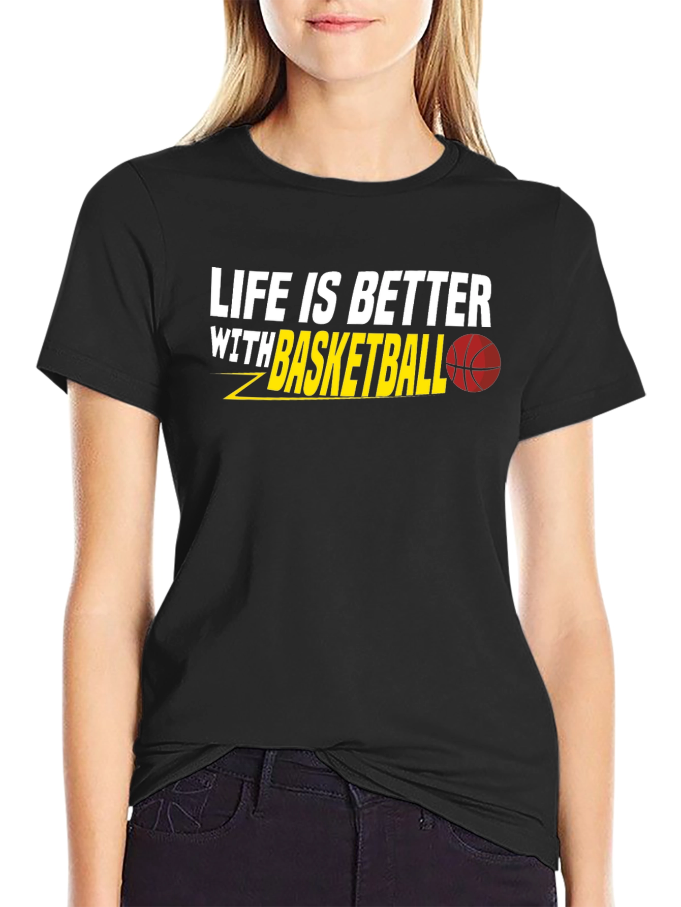 Black Life is Better With Basketball T-Shirt view 2