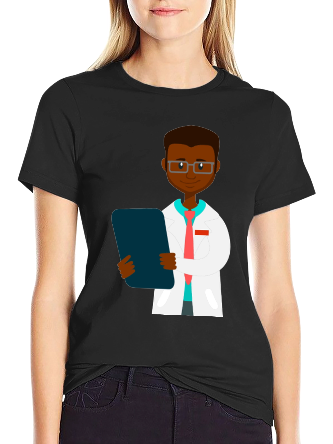 Black Doctor Graphic Tee - Black Unisex T-Shirt view 2