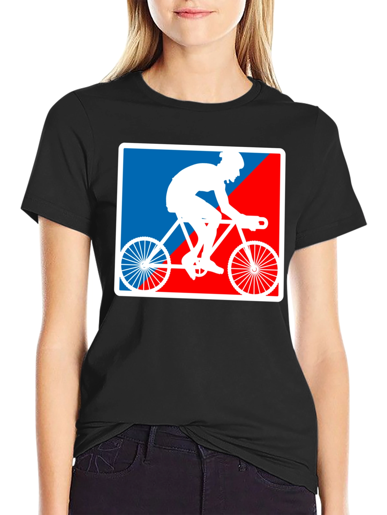 Black Cyclist Graphic T-Shirt - Sporty Style view 2