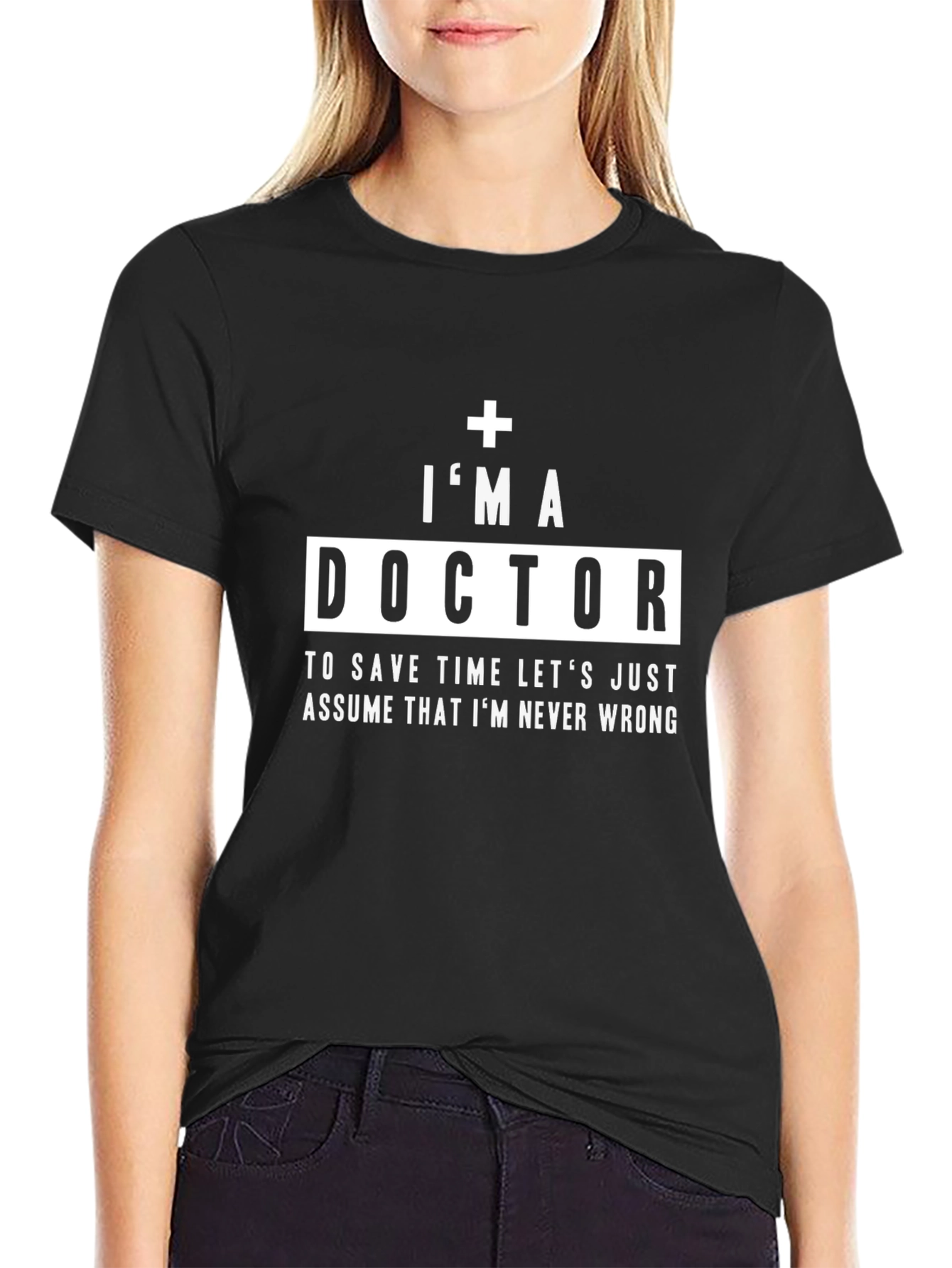Black I'm a Doctor Graphic Tee view 2