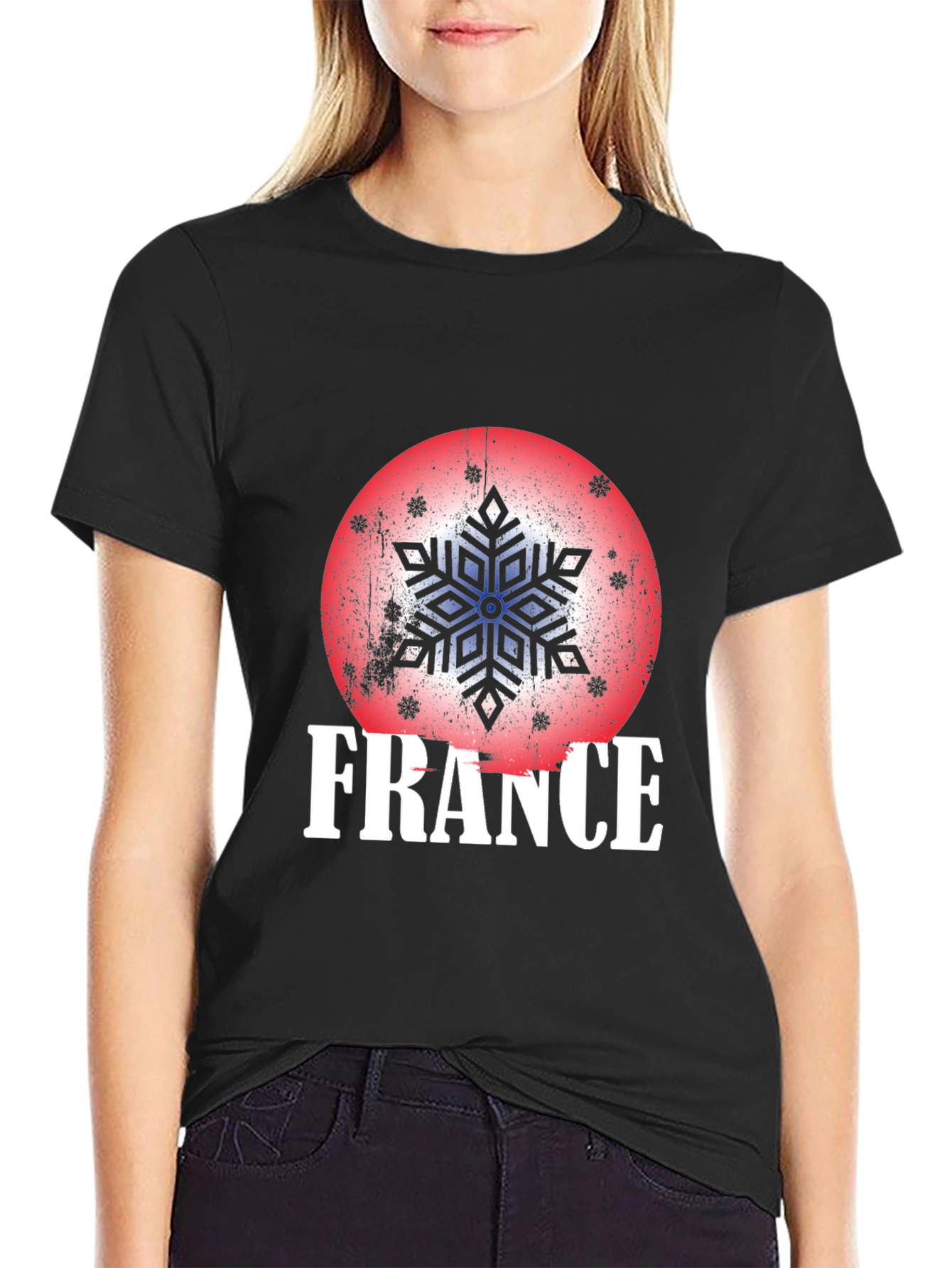 France Snowflake Graphic Tee - Winter Holiday Souvenir - 2