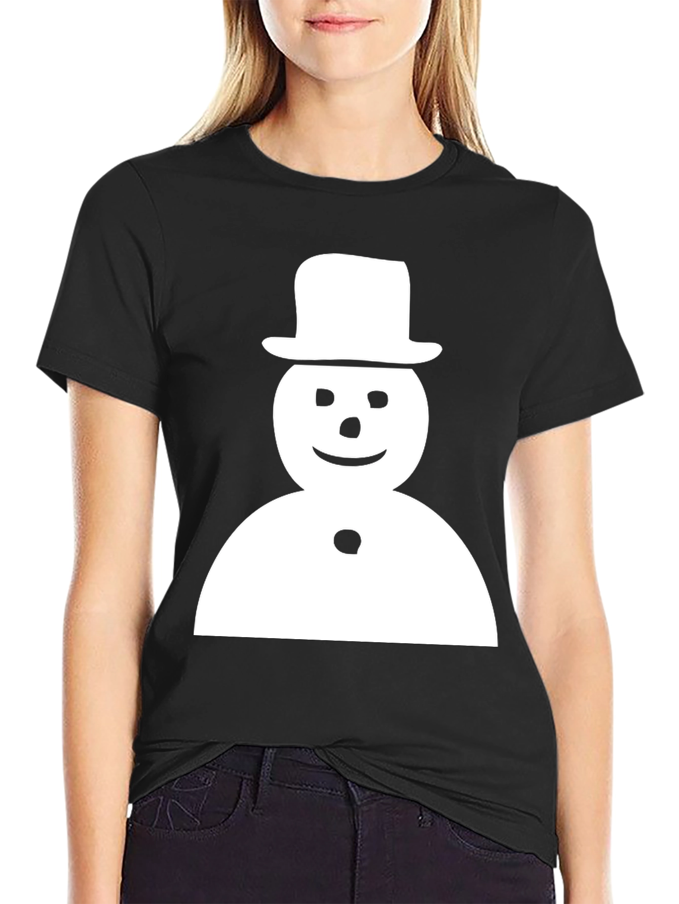 Black Snowman Graphic Tee - Holiday Fun! view 2