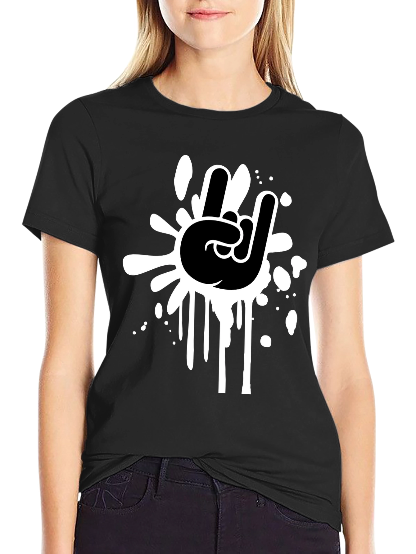 Black Rock On Black Graphic Tee view 2