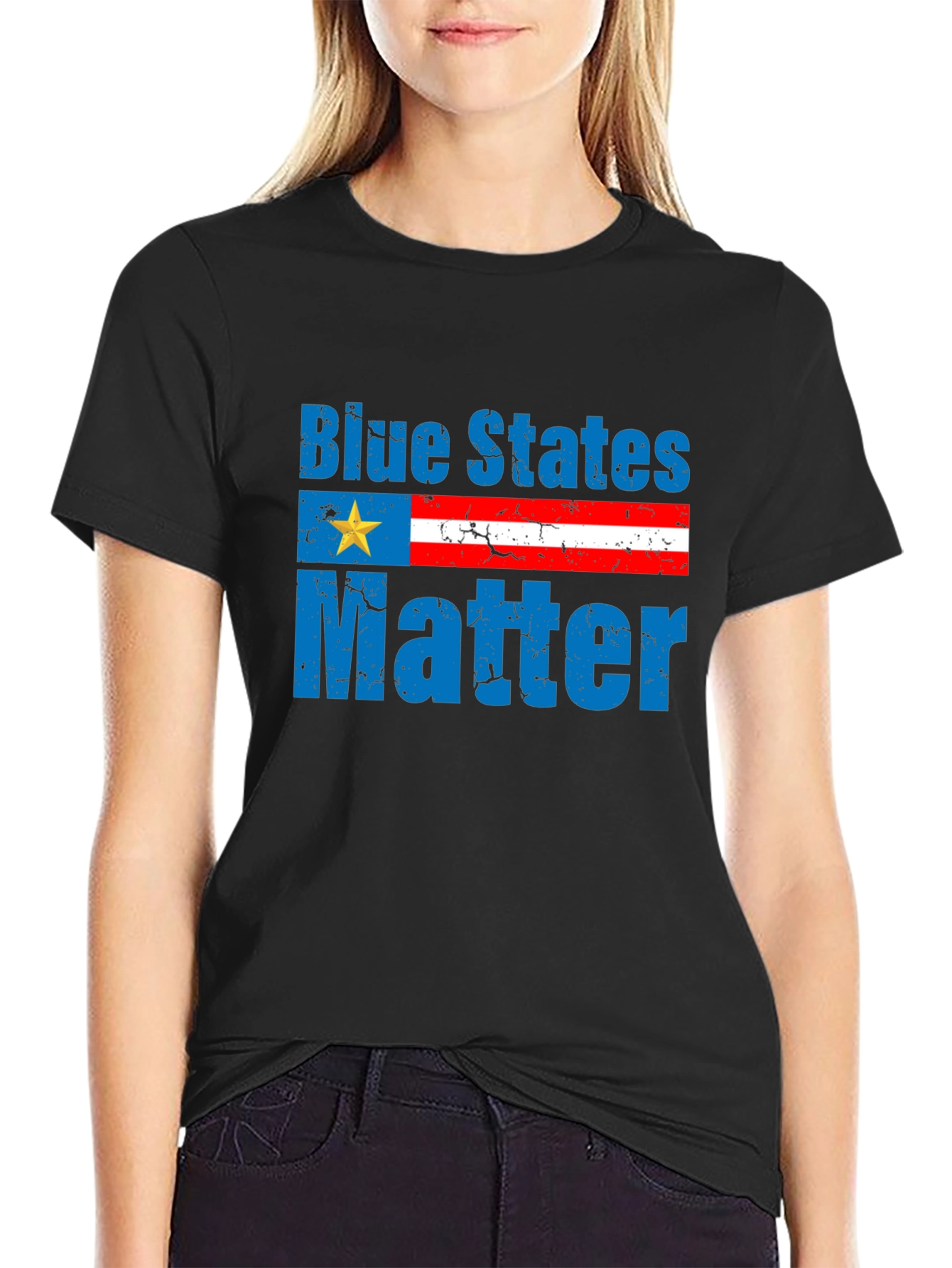 Black Blue States Matter Graphic T-Shirt view 2