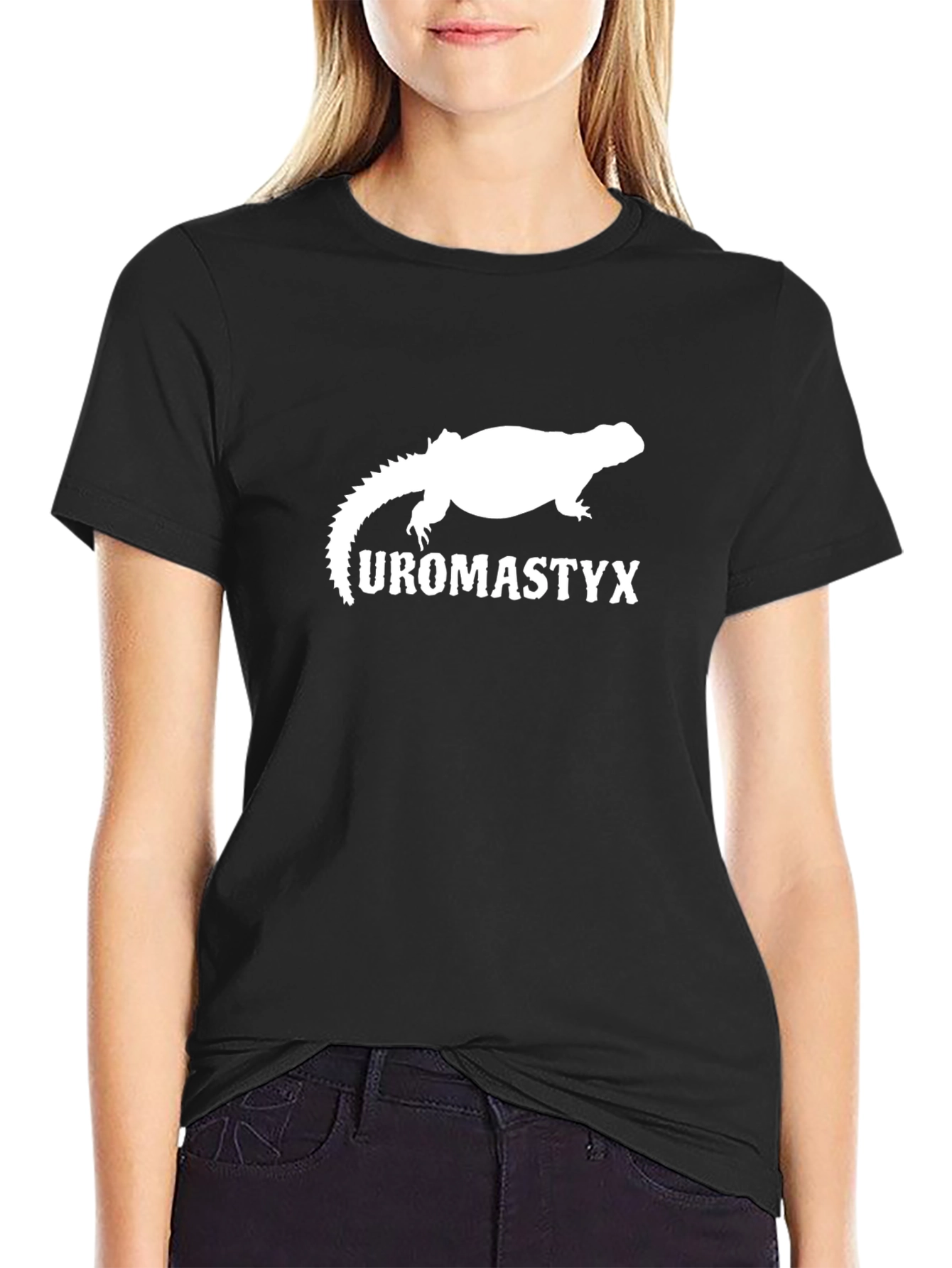 Black Uromastyx Lizard Graphic Black T-Shirt view 2