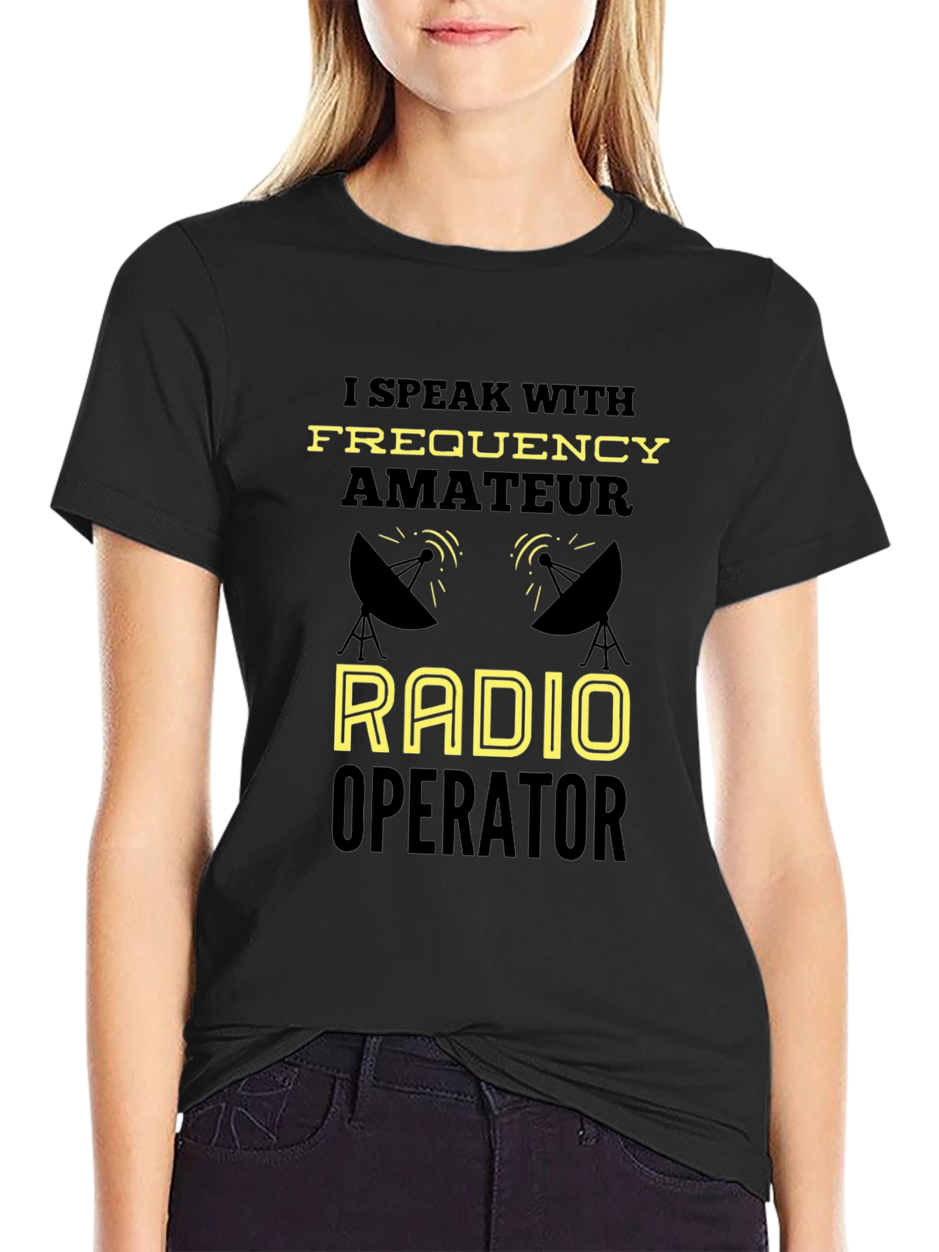 Black Amateur Radio Operator T-Shirt - Funny Ham Radio Tee view 2