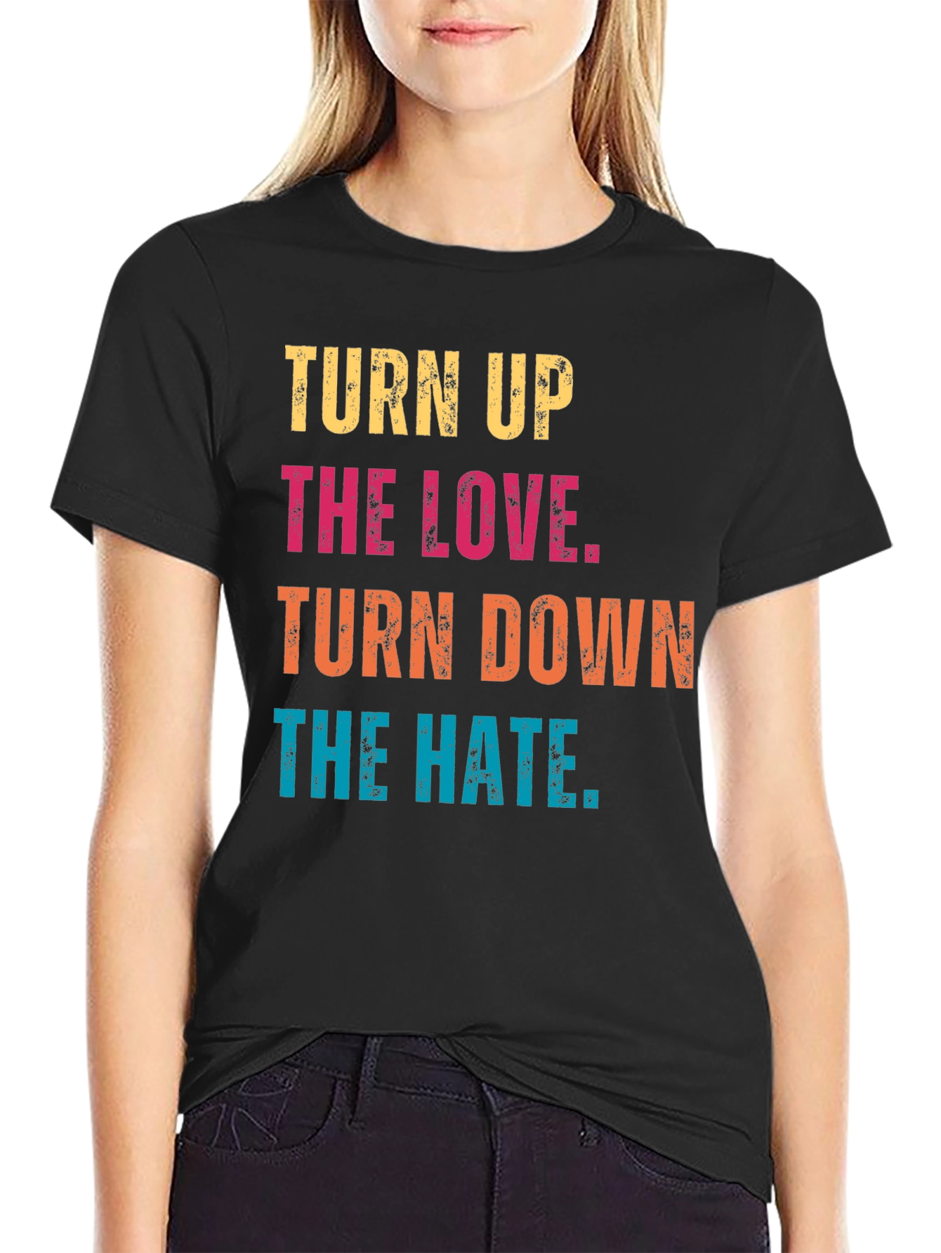 Black Turn Up the Love Graphic Tee view 2