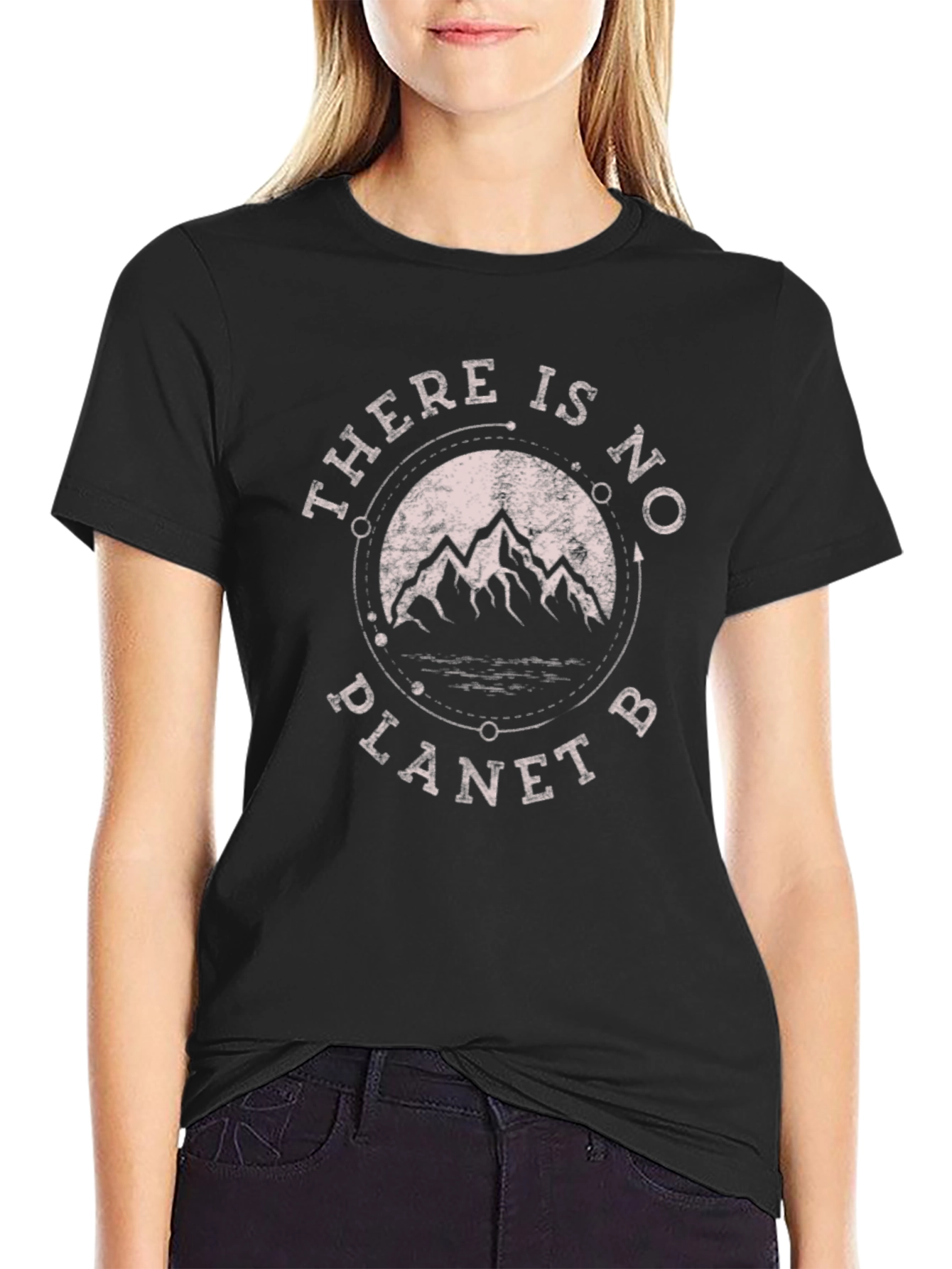 Black Eco-Friendly Black T-Shirt - There Is No Planet B view 2