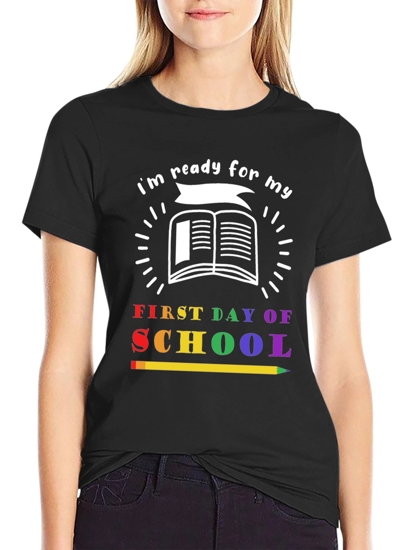 Black Ready for First Day of School T-Shirt view 2