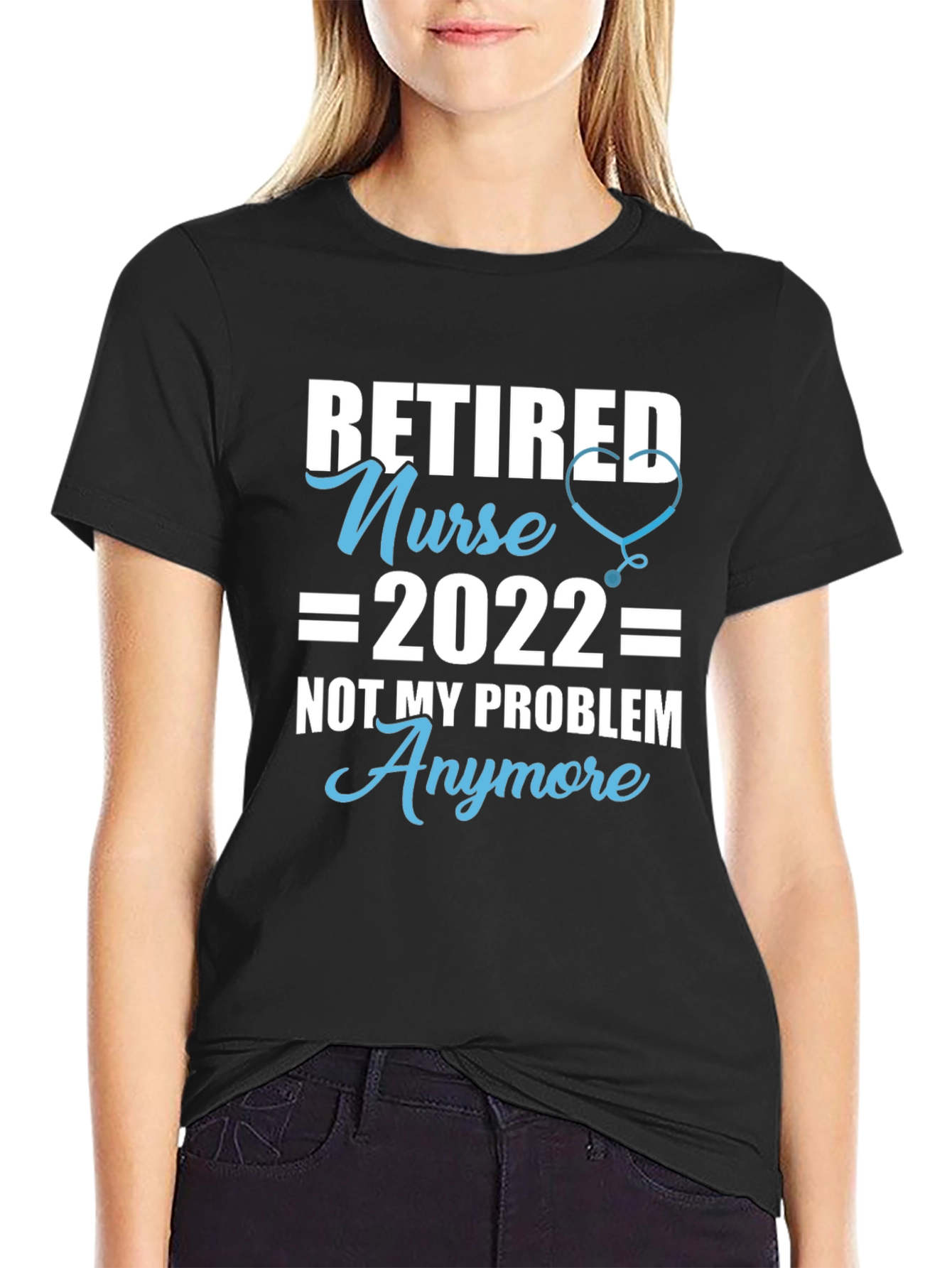 Black Retired Nurse 2022 Graphic T-Shirt view 2